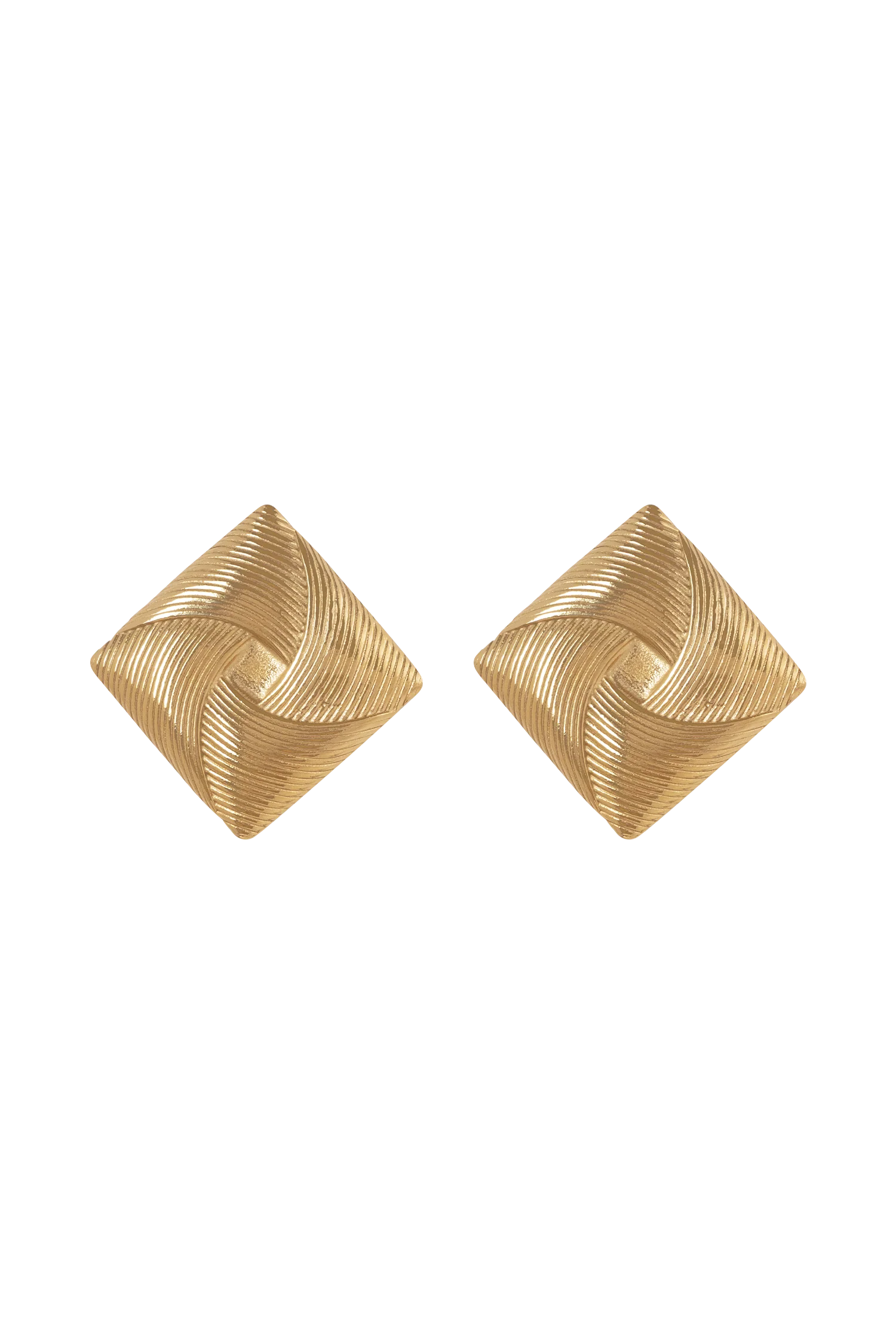 Indira Twisted Square Earrings - Gold