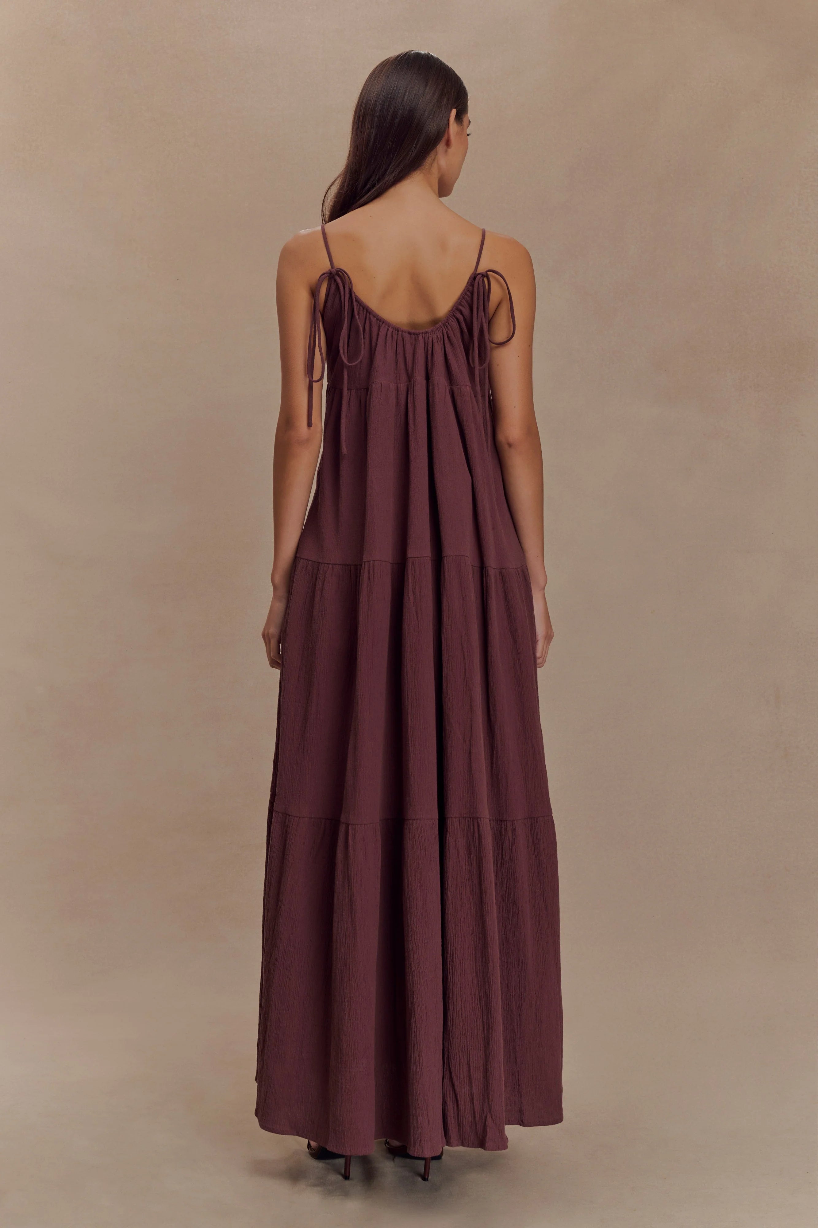 Lenny Front Tie Top - Chocolate