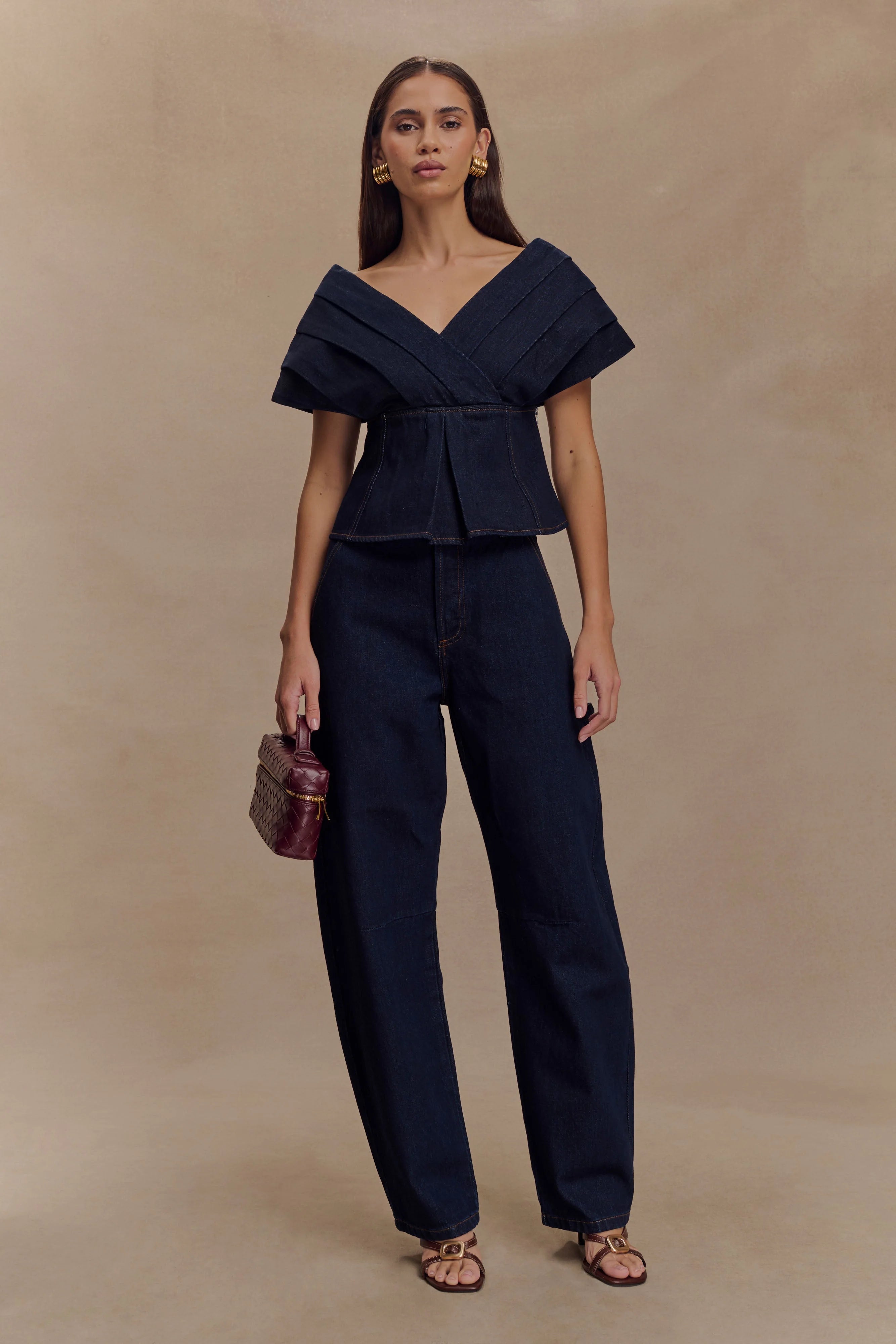 Renata Barrel Denim Jeans - Indigo Blue