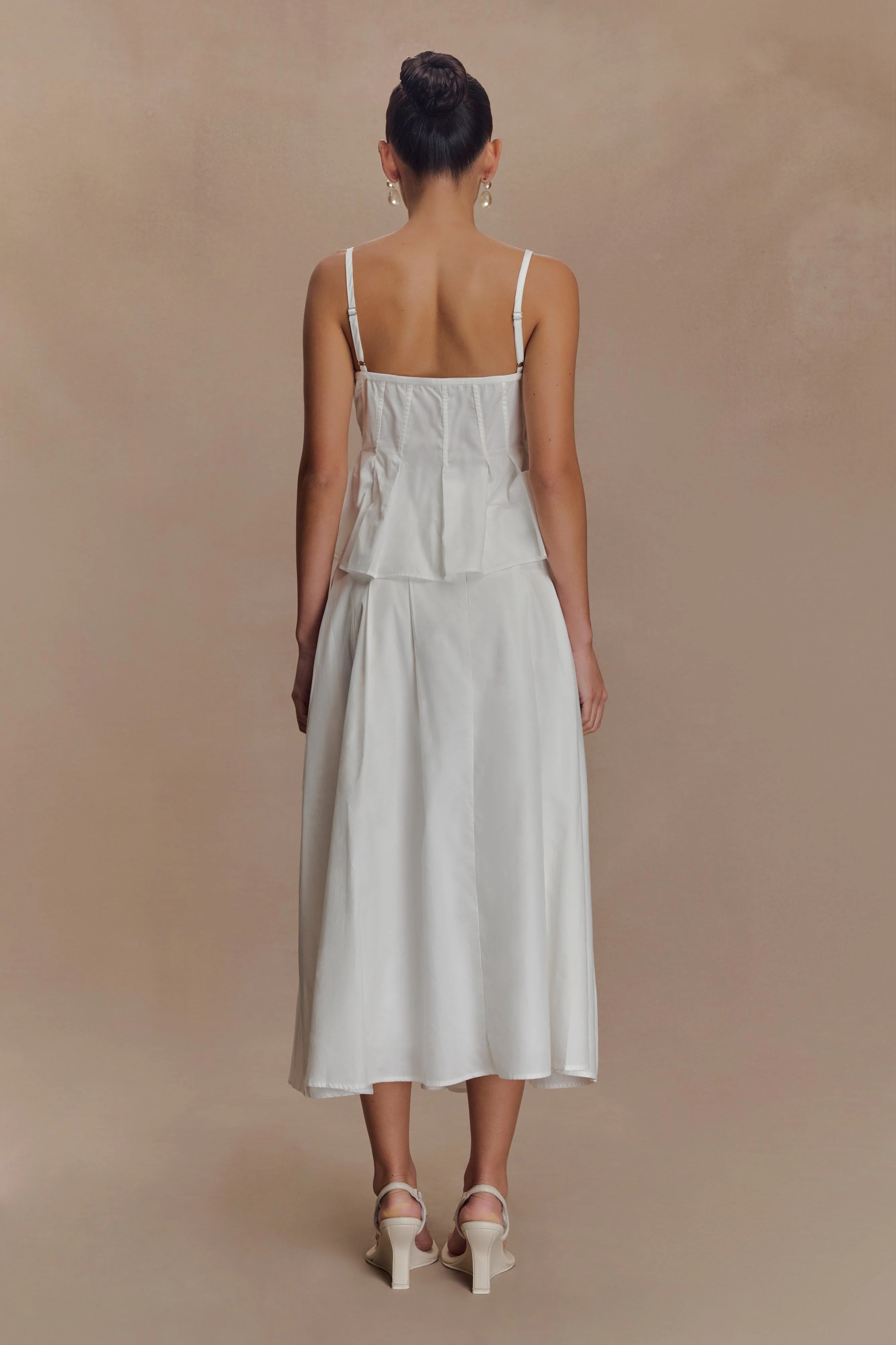 Mae A-Line Midi Skirt - White