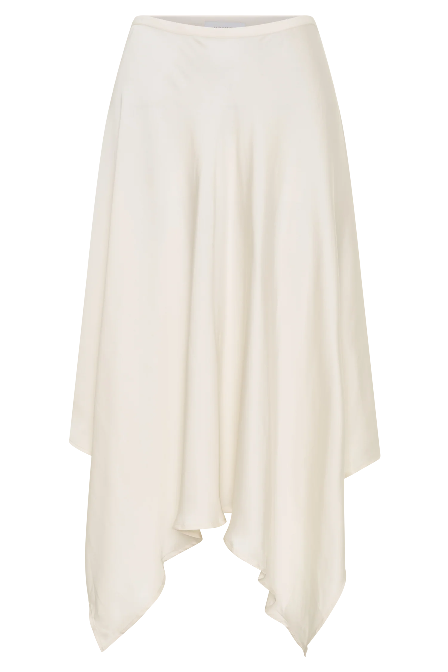 Coralie Asymmetric Satin Midi Skirt - Ivory