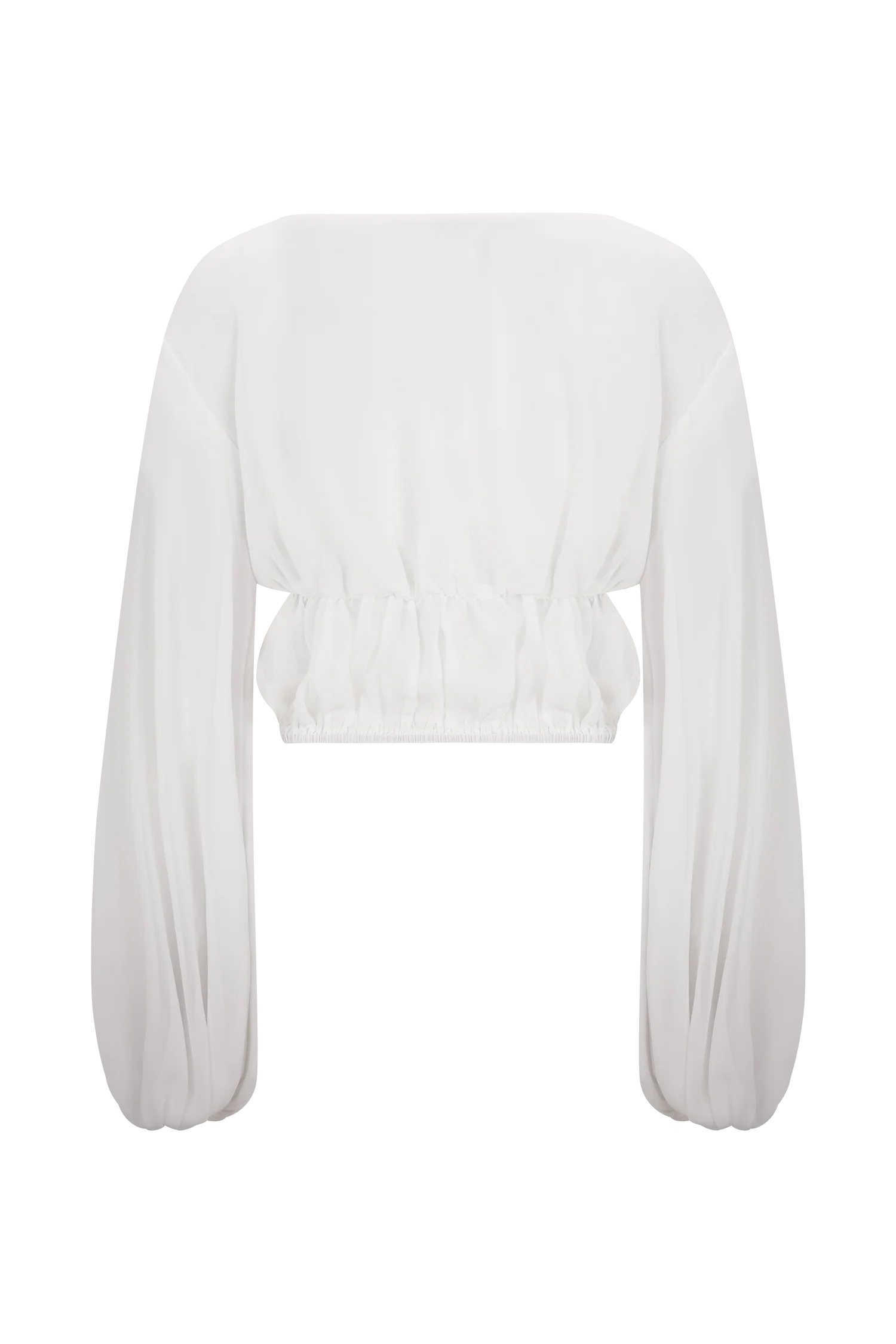 Carlie Chiffon Cross Tie Top - Ivory