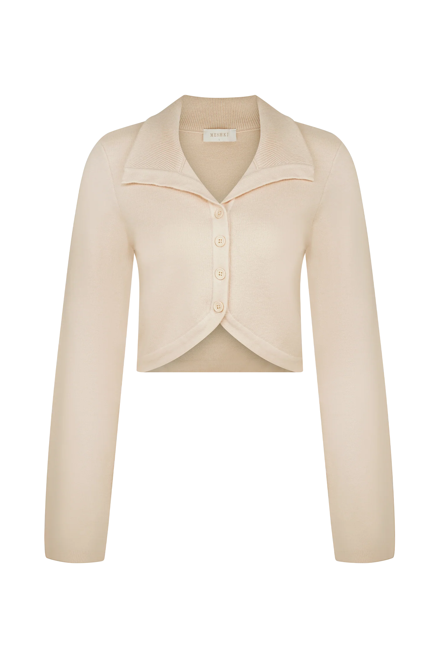 Annabelle Knit Curved Hem Cardigan - Cream