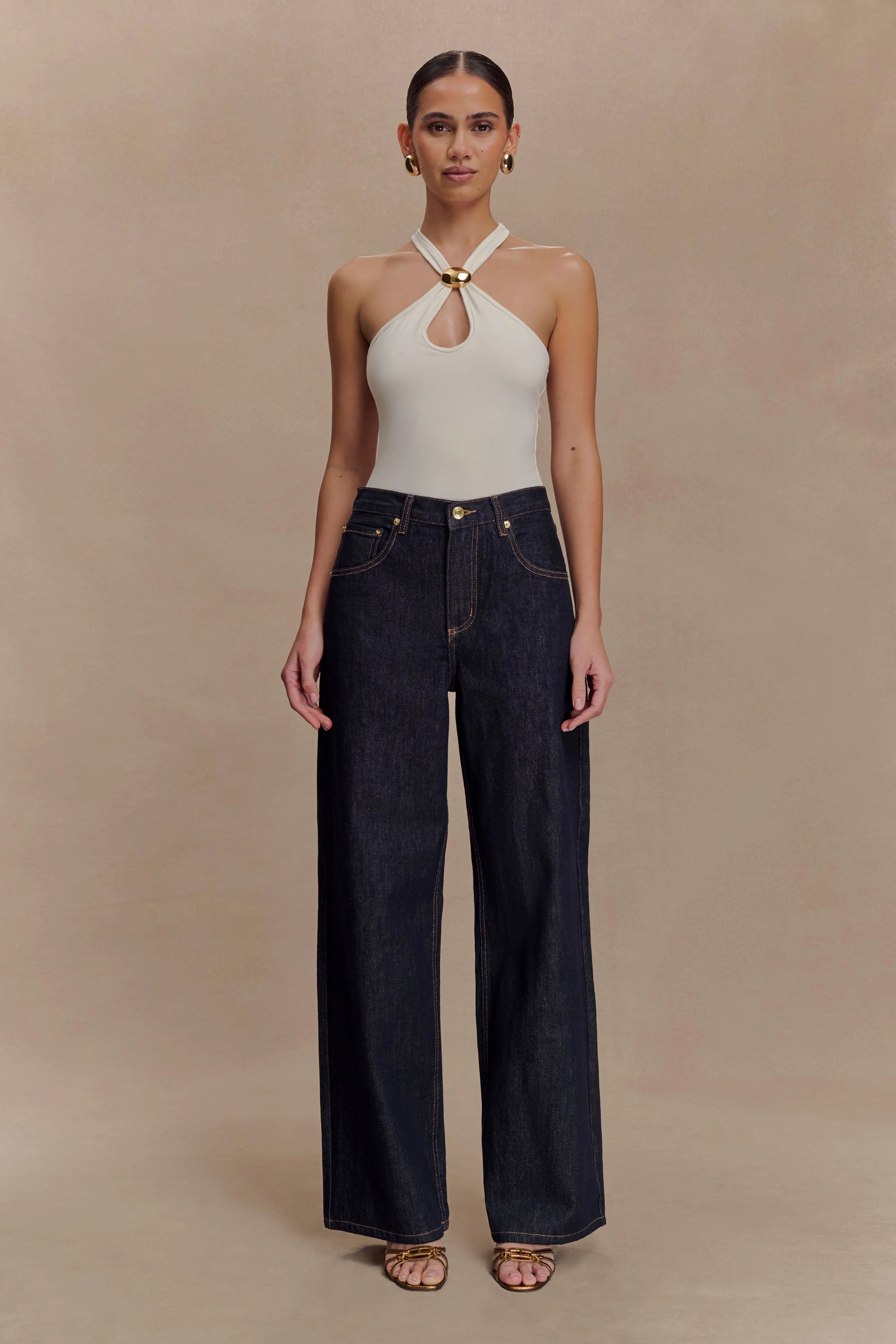 Ramona Modal Tank Top With Hardware - Ivory