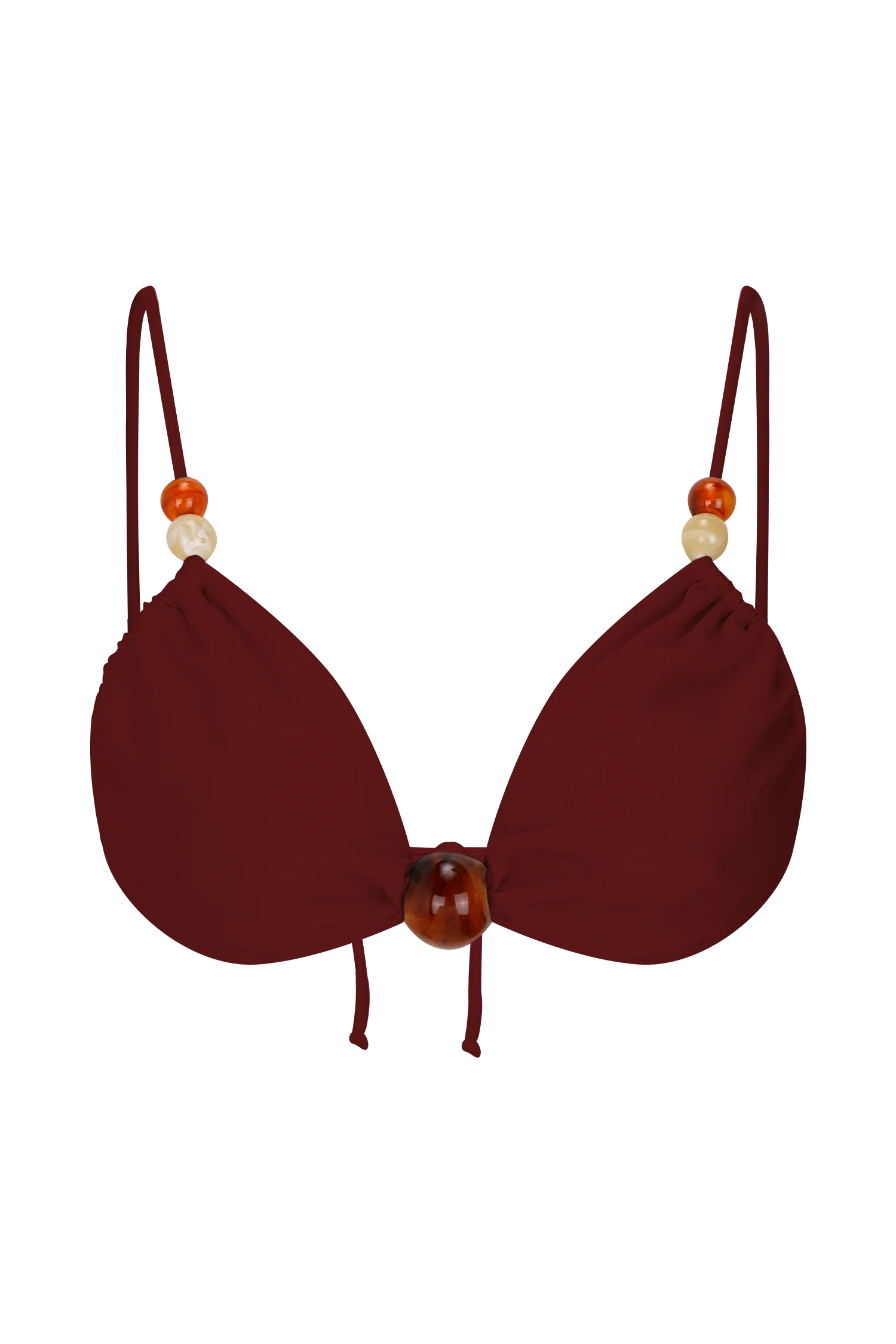 Memphis Beaded Bikini Top - Wine