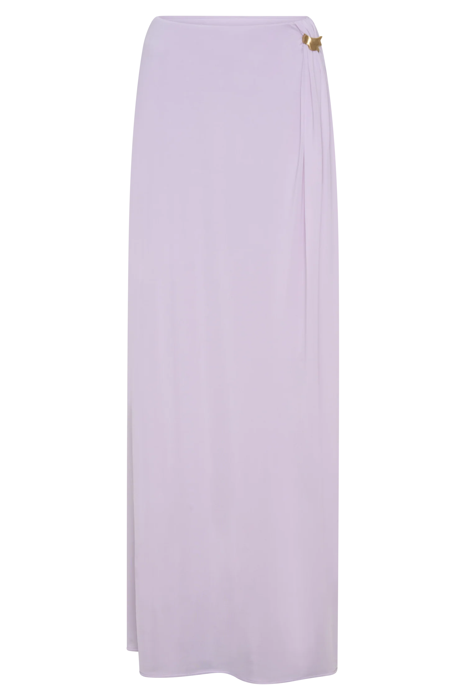 Bridget Slinky Maxi Skirt With Hardware - Dusty Lilac