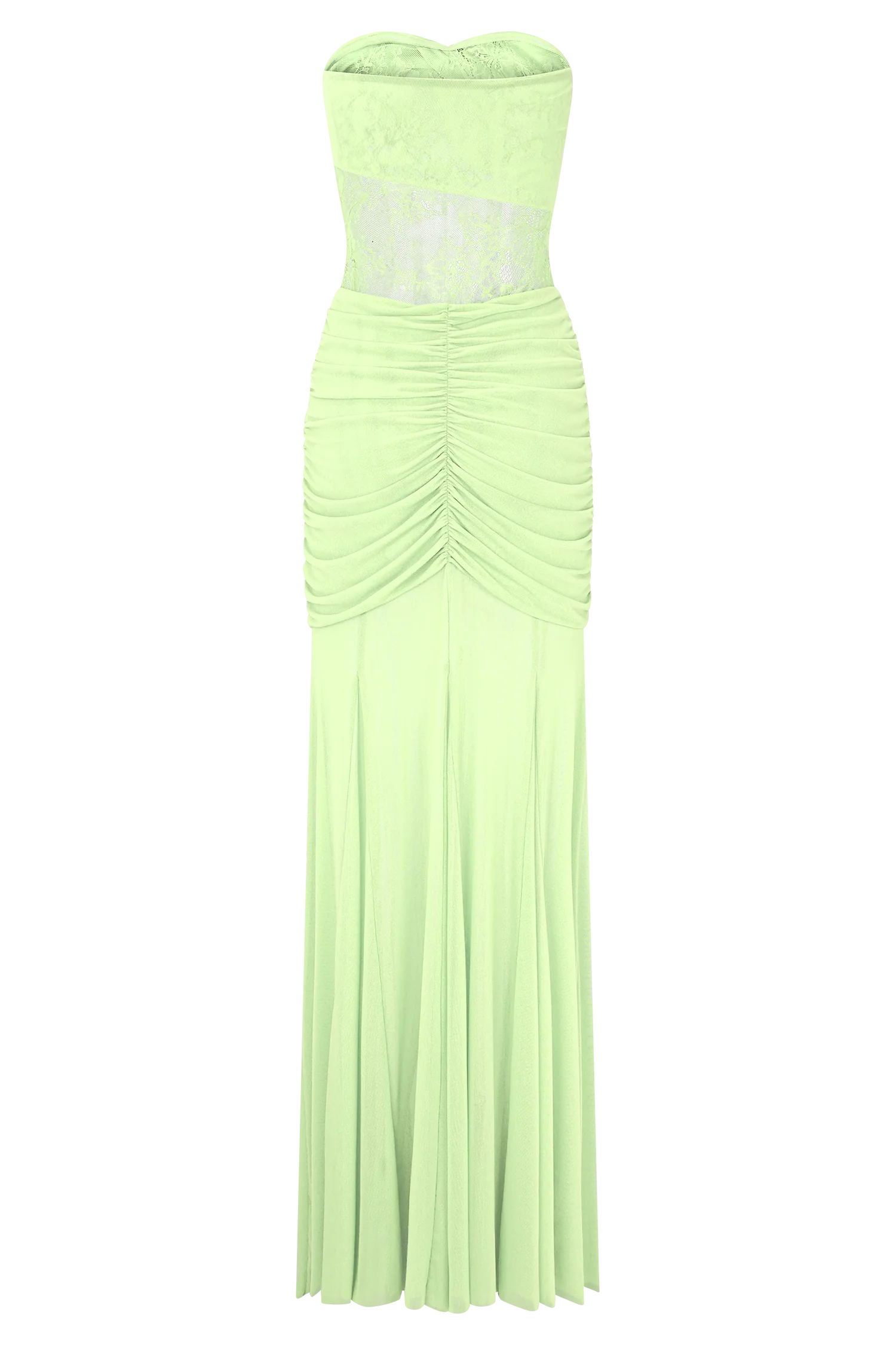 Khadijah Lace And Mesh Maxi Dress - Sage