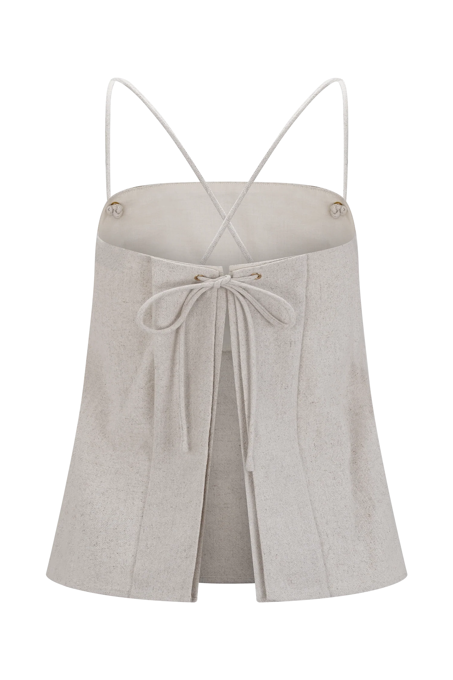 Casey Linen Corded Embroidered Linen Top - Natural
