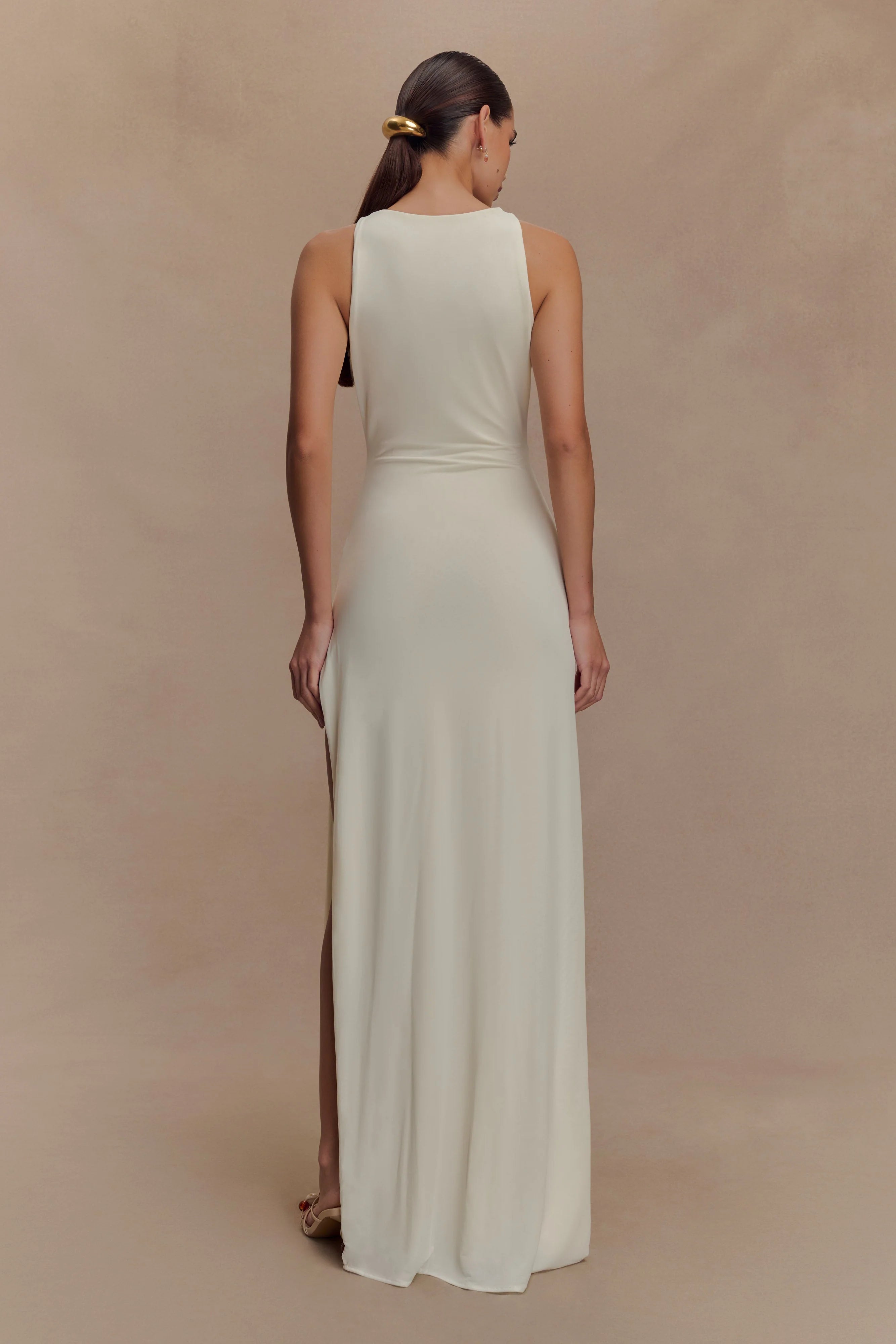 Kaiden Slinky Beaded Maxi Dress - Ivory
