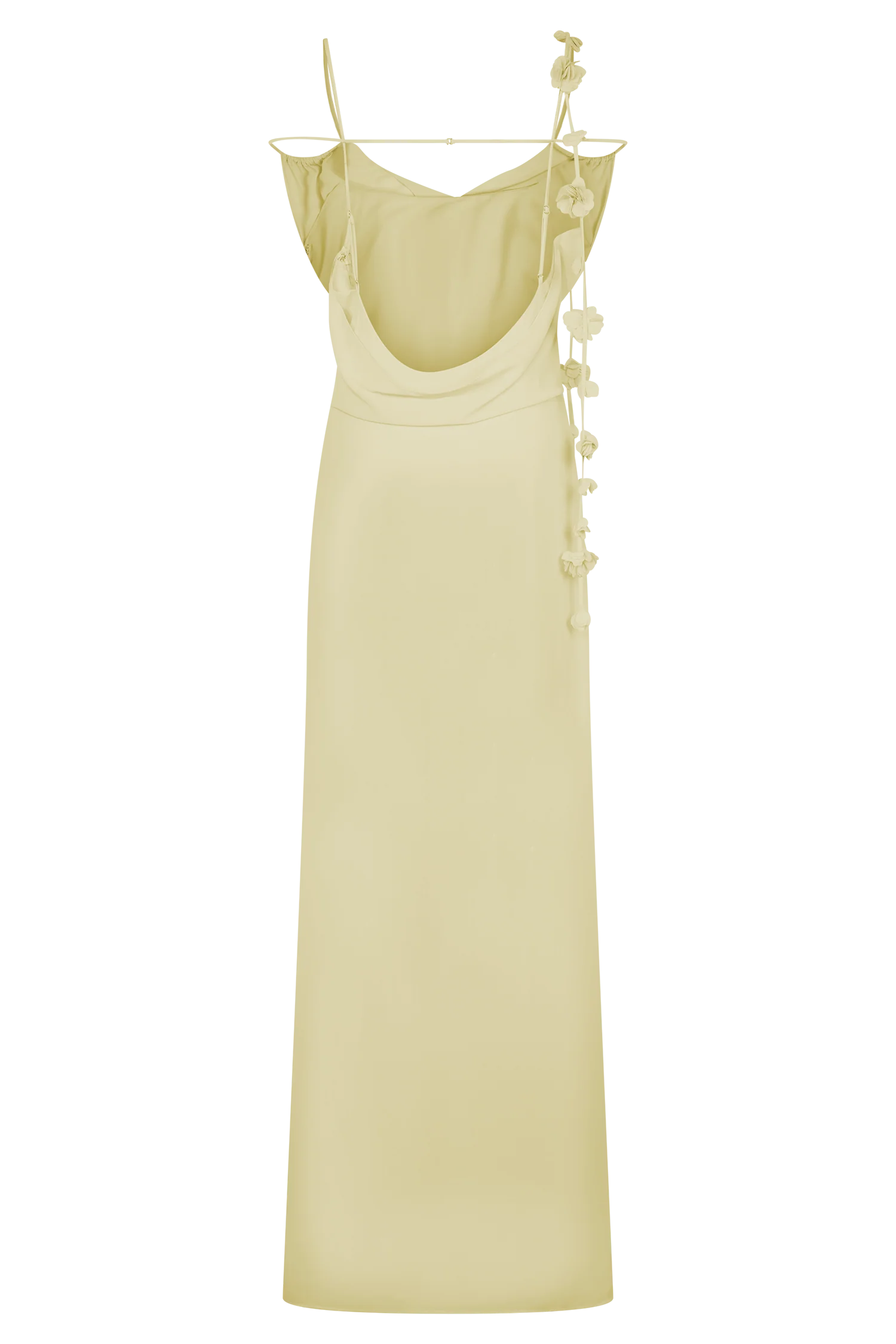Rosalie Floral Chiffon Maxi Dress - Pastel Lemon
