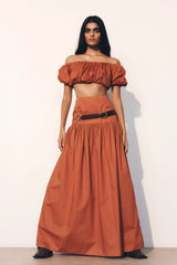 Autumn Maxi Skirt - Burnt Orange