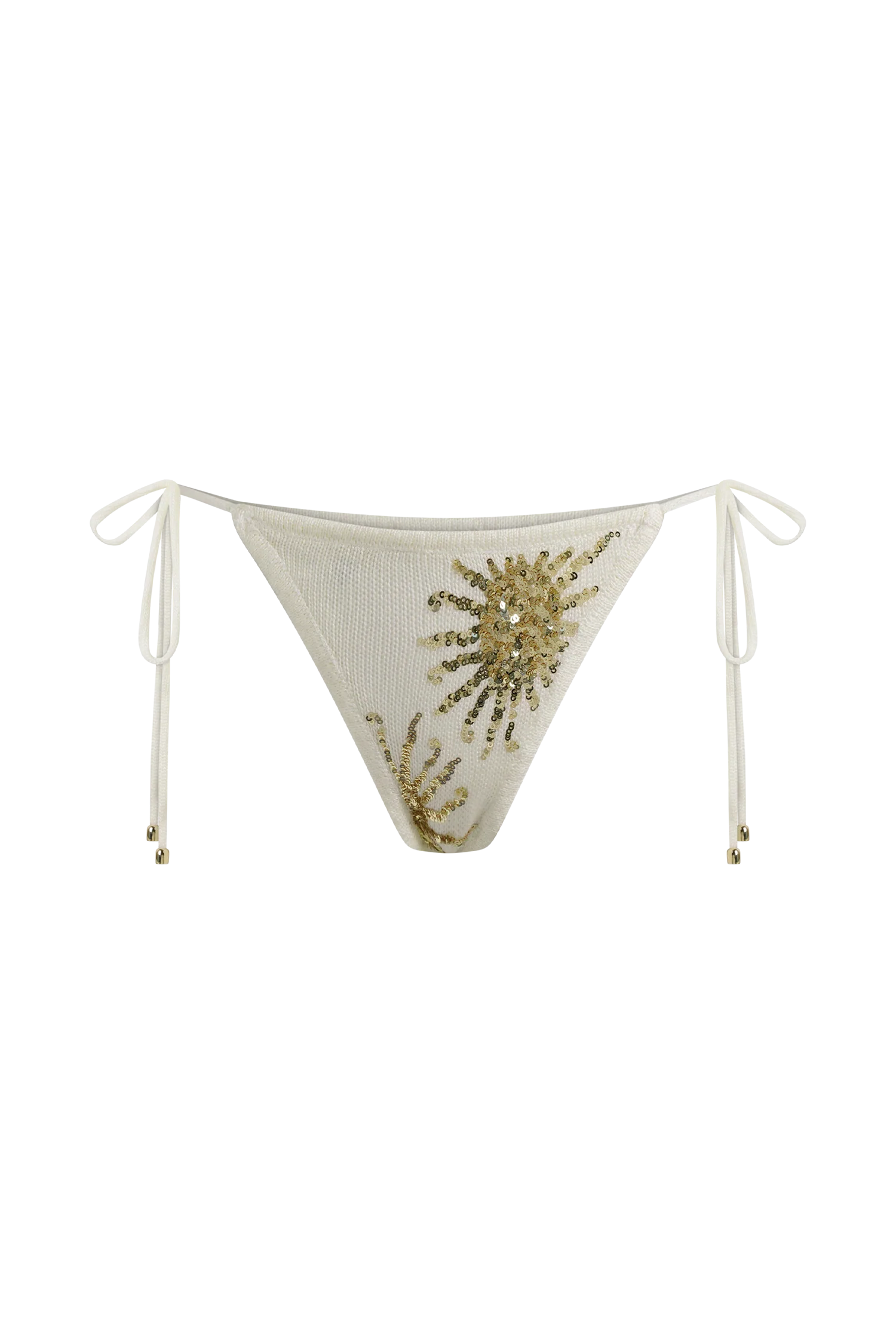 Huntleigh Crochet Bikini Bottom - White & Gold Sunshine Print