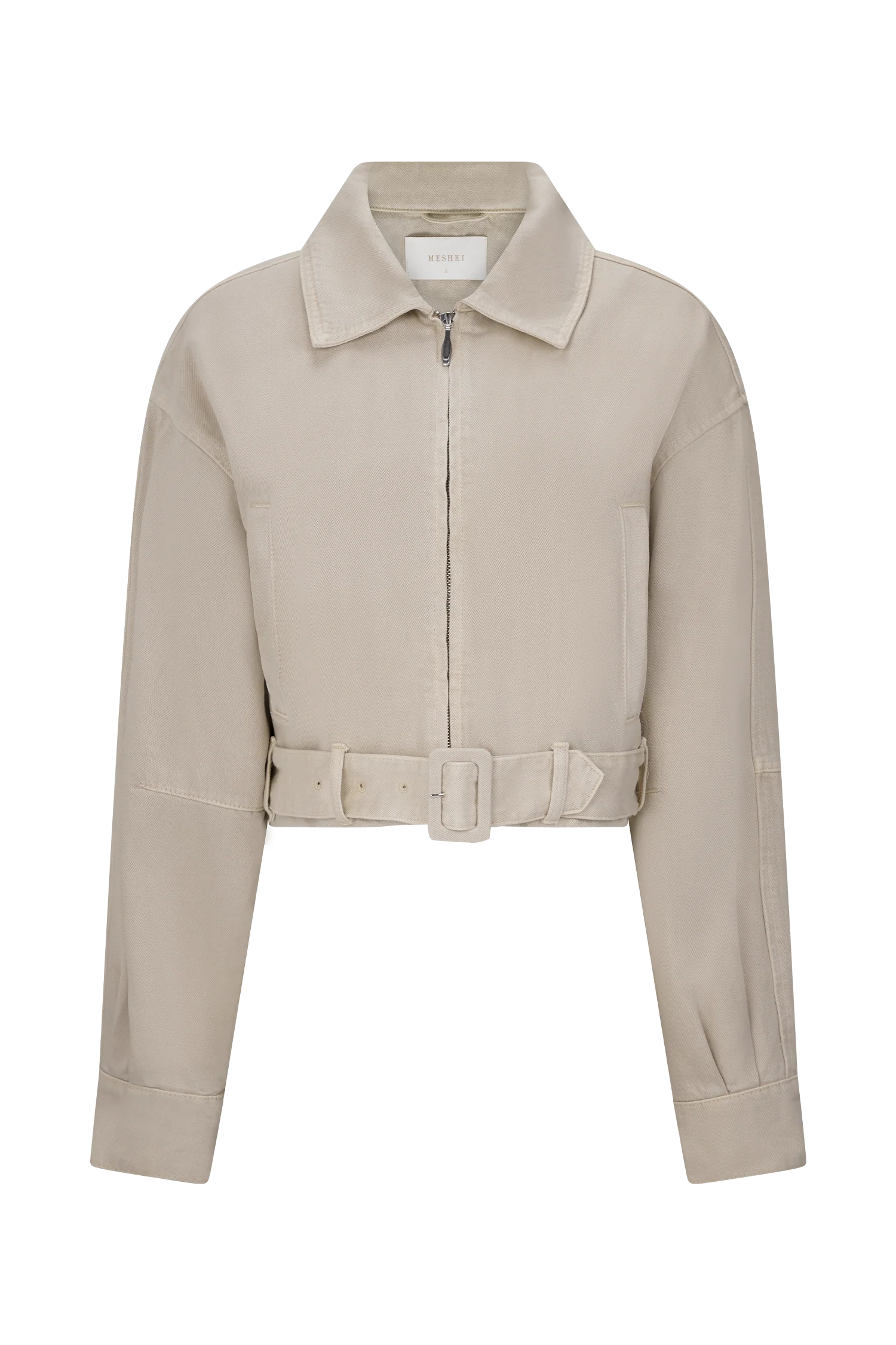 Fallon Cropped Denim Jacket - Stone Wash