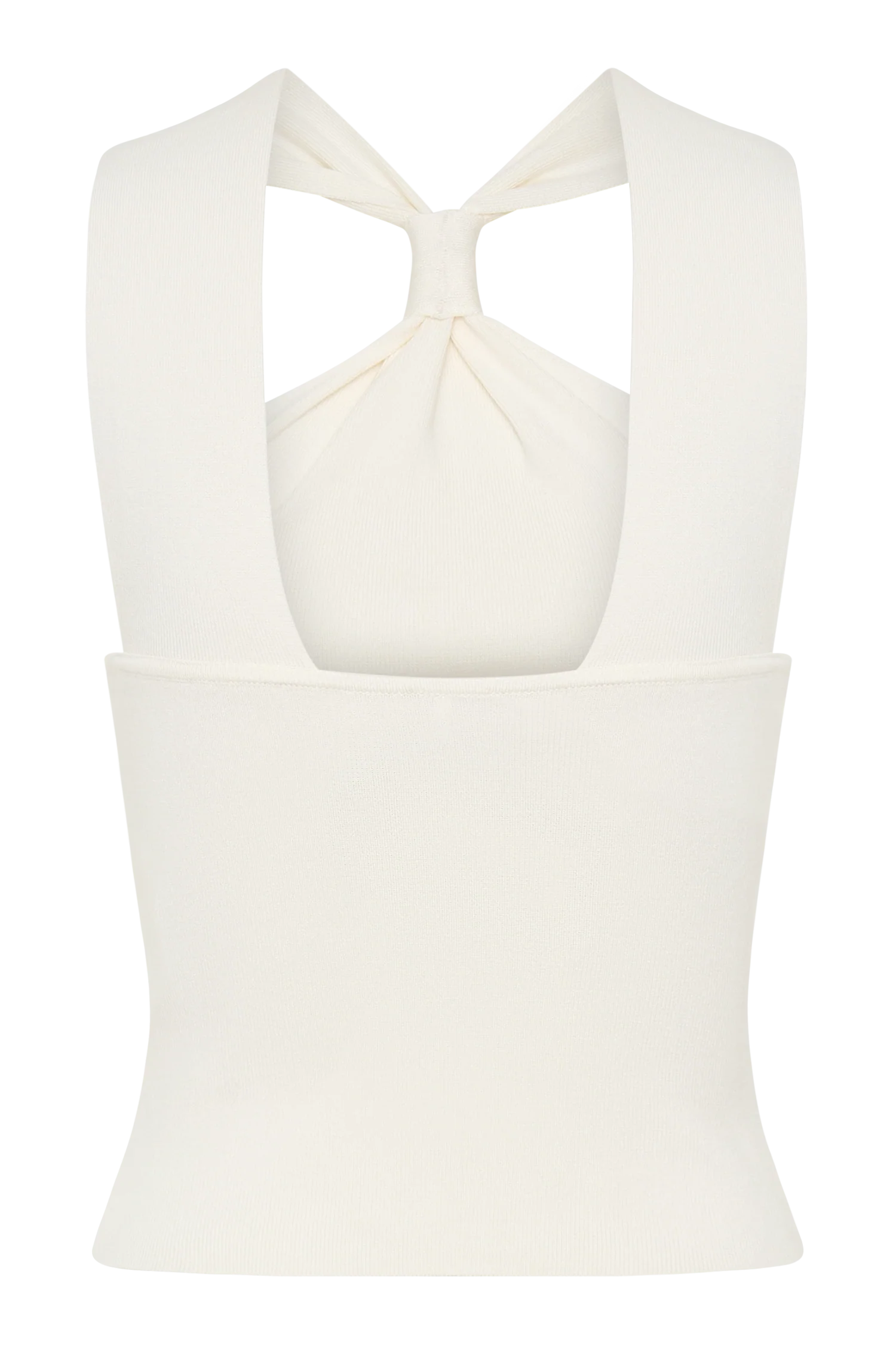 Angelika Twist Front Knit Top - Ivory