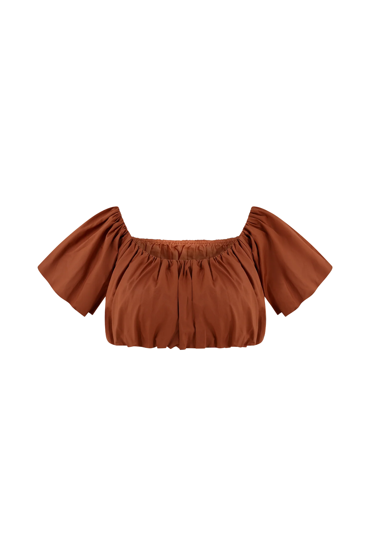 Autumn Off Shoulder Bubble Top - Burnt Orange