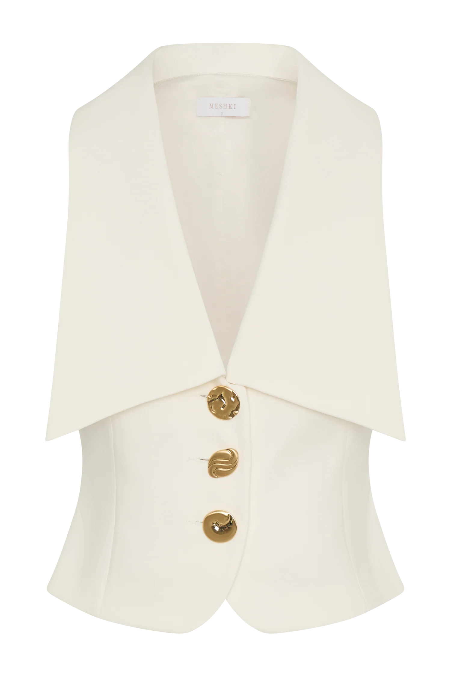 Alix Mixed Button Vest - Ivory