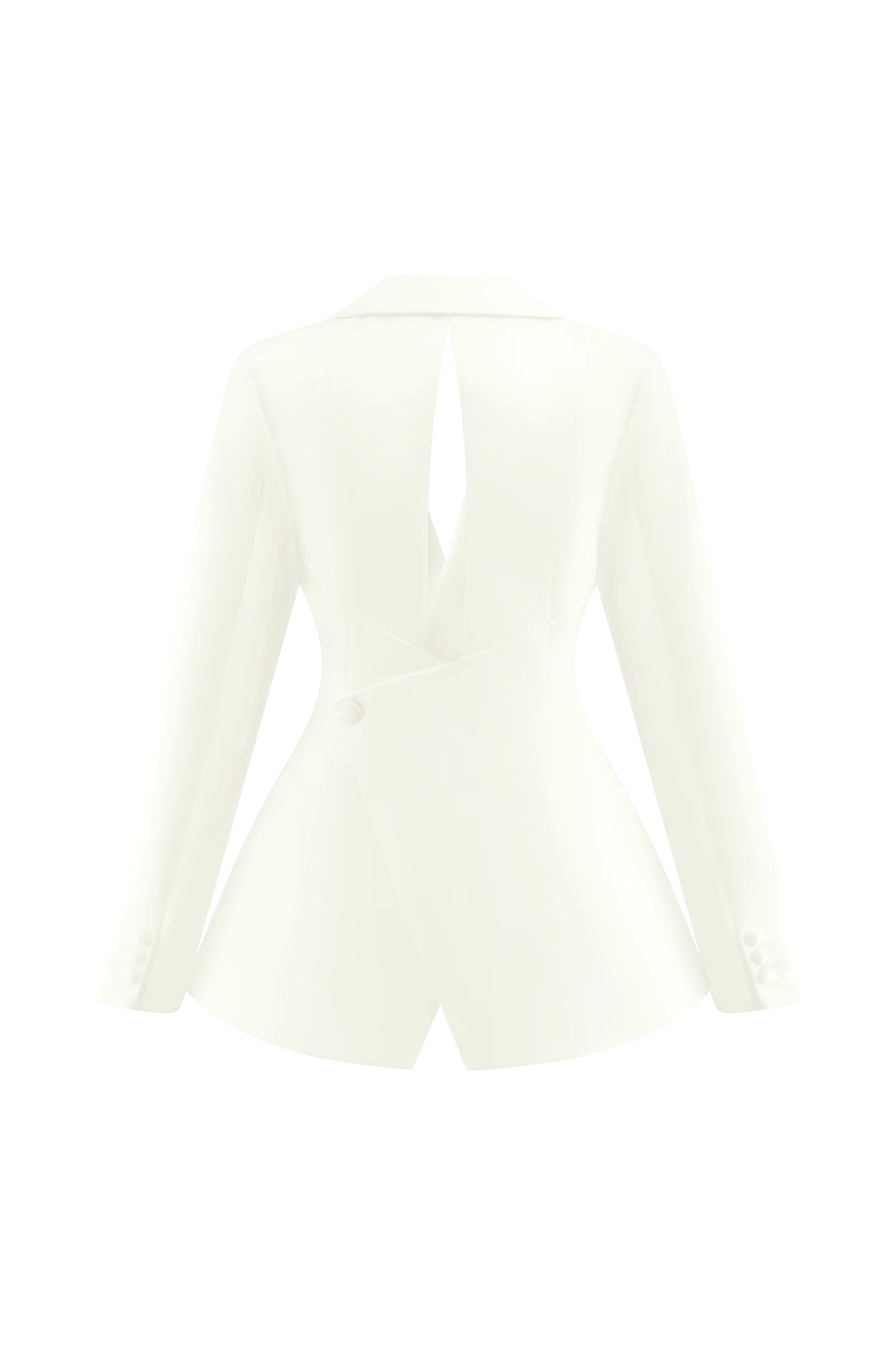 Ada Tailored Satin Blazer - Ivory