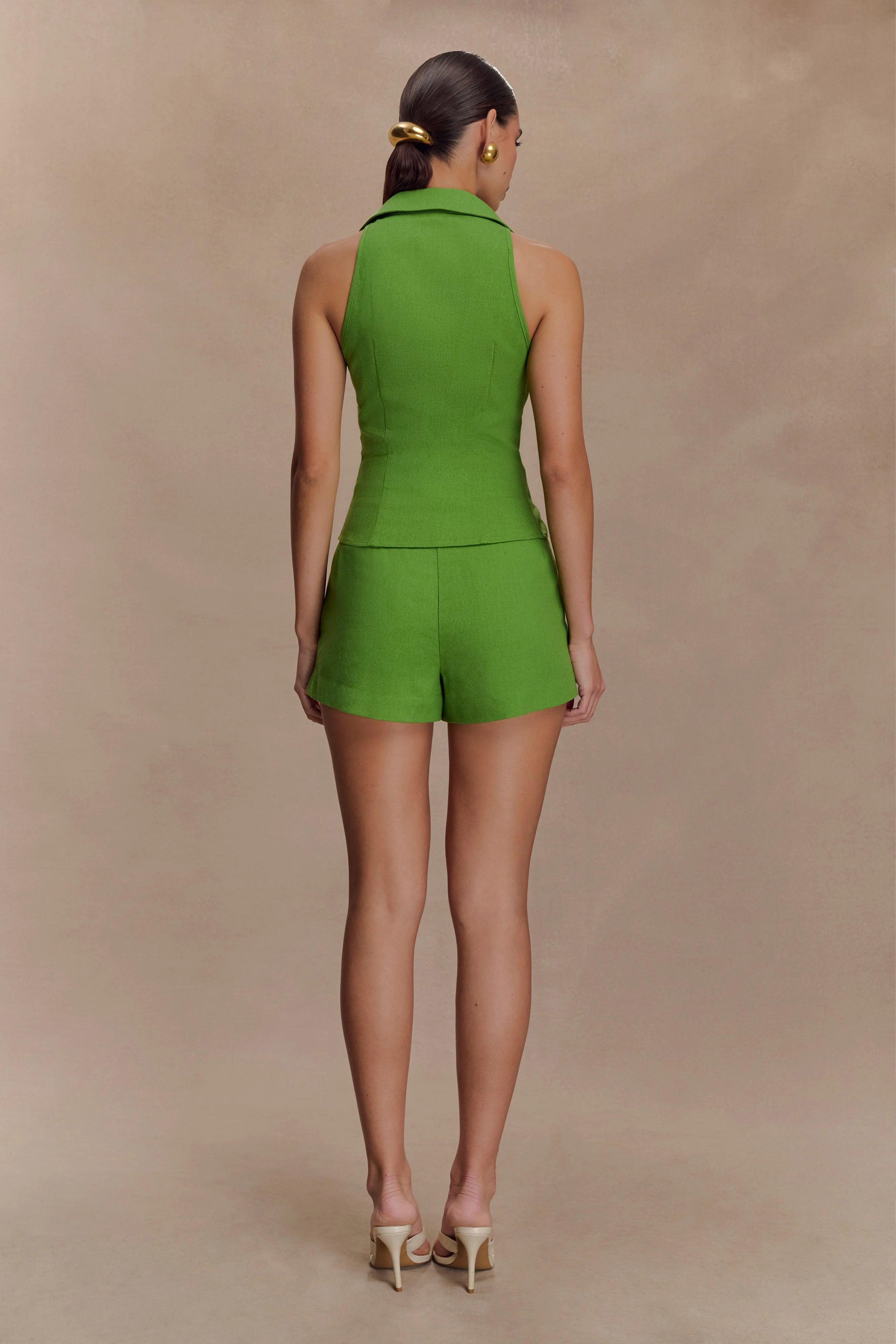 Scout Sleeveless Linen Shirt - Green