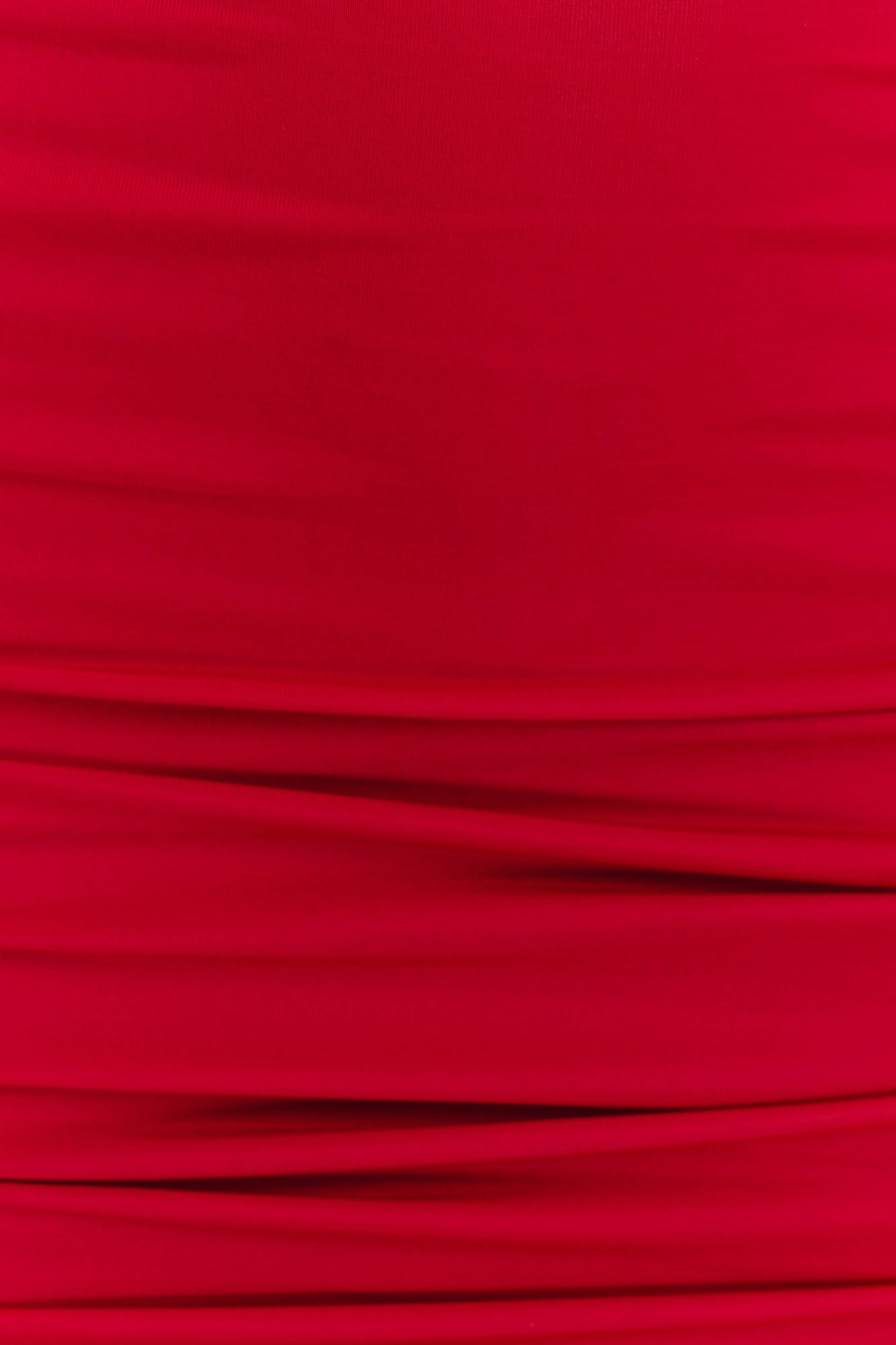 Mariposa Slinky Halter Mini Dress - Red