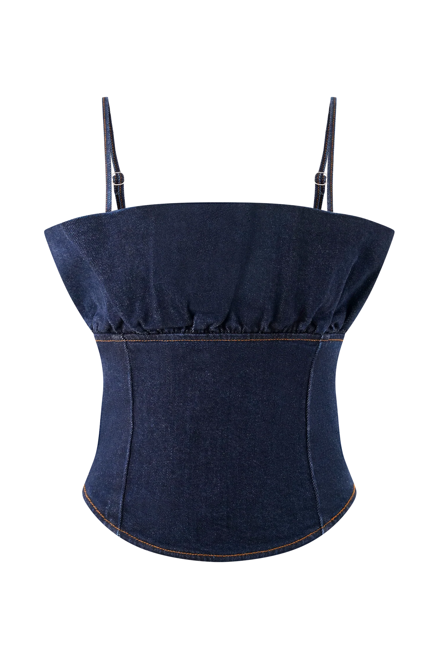 Cecilia Denim Frill Corset - Indigo Blue