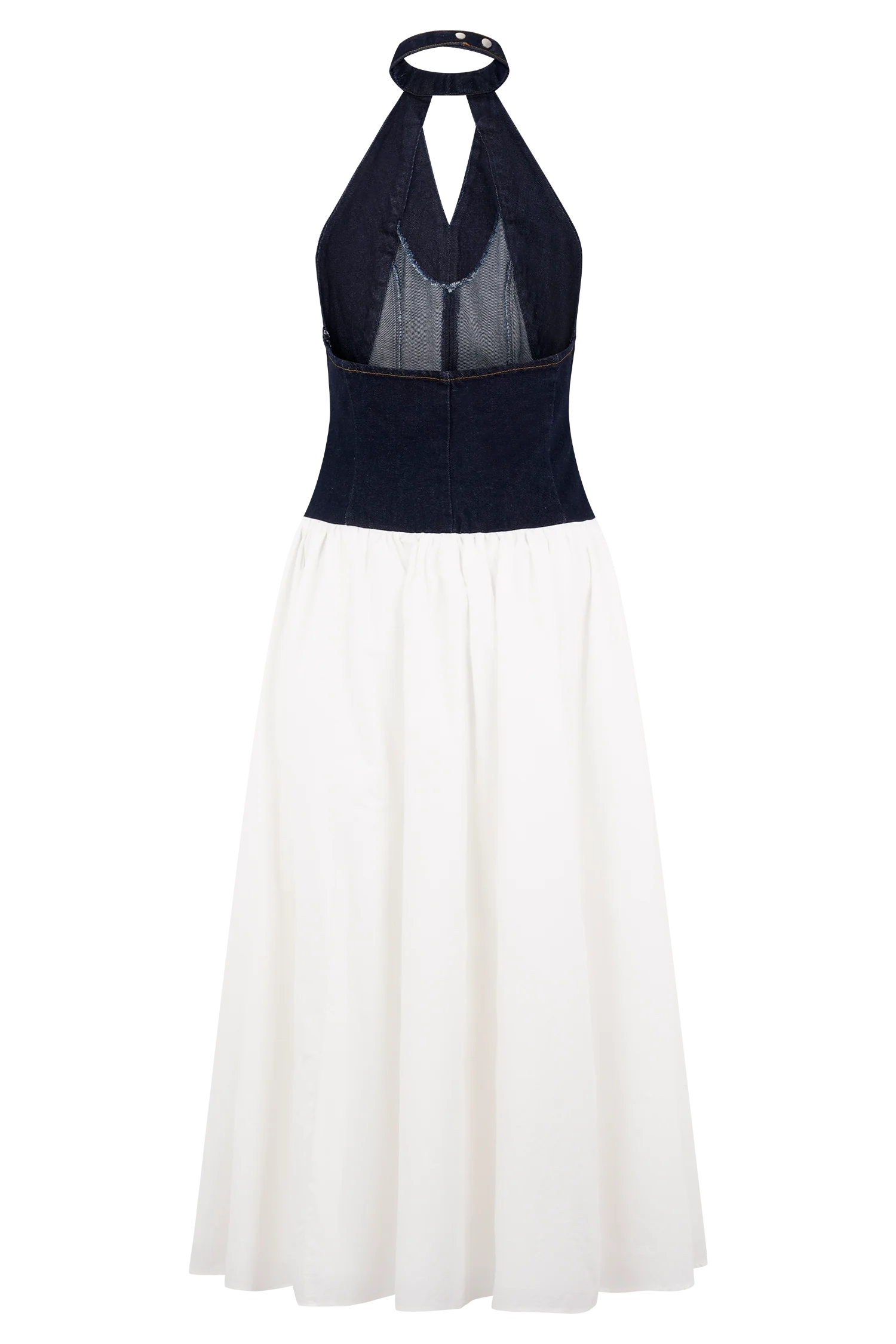 Ashwin Denim Cotton Midi Dress - Indigo Blue