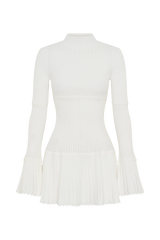 Adena Pointelle Knit Mini Dress - Ivory