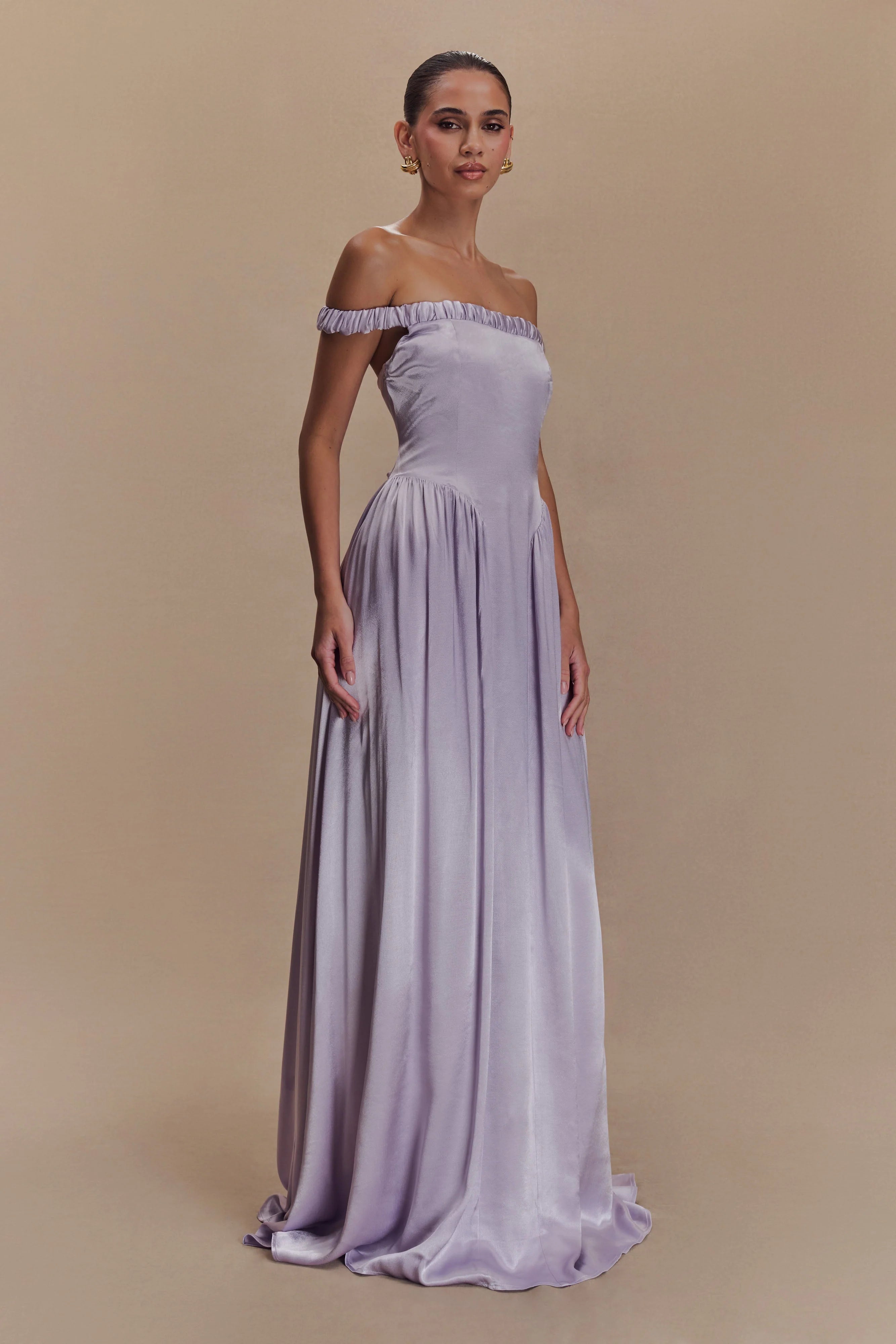 Coco Dropped Waist Maxi Dress - Lilac