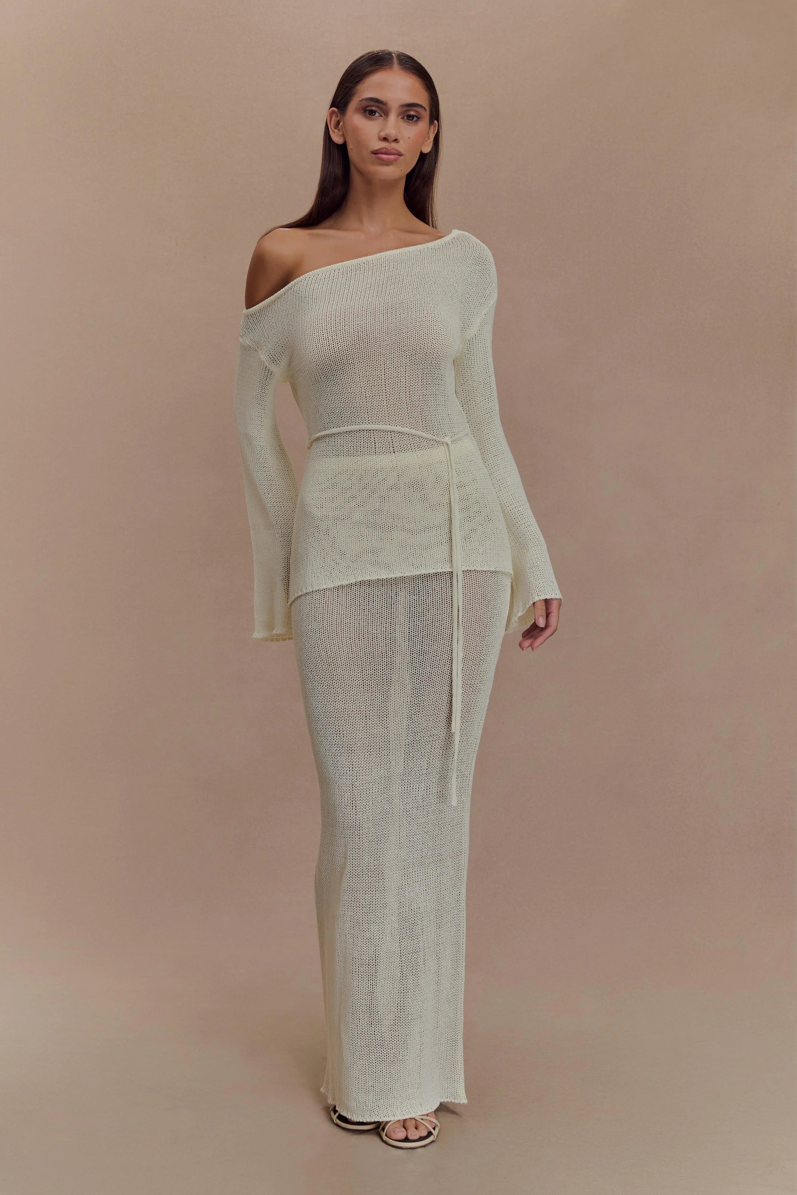 Reagan Knit Maxi Skirt - White