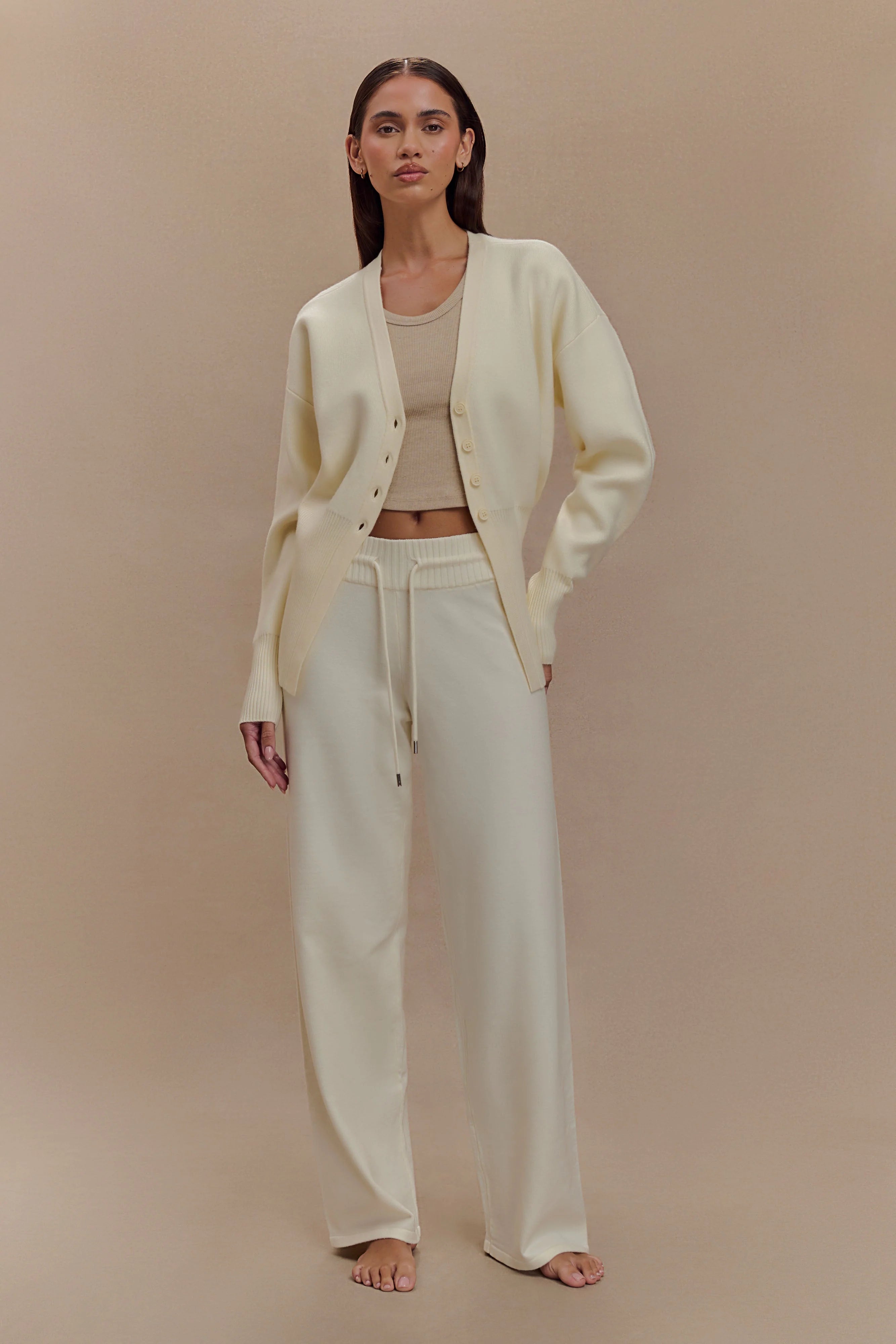 Alexia Buttoned Oversized Cardigan - Ivory