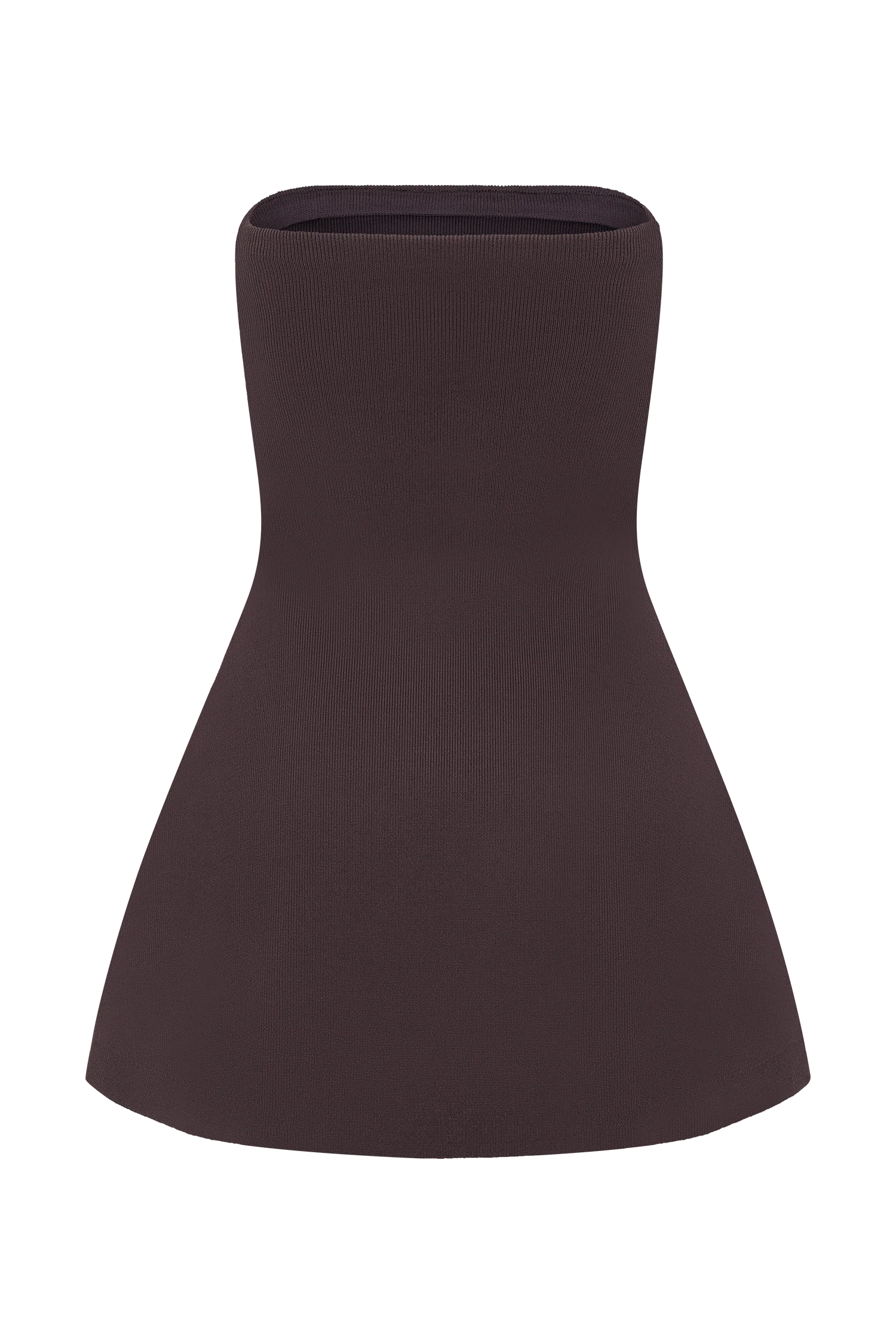Anette Bandage Knit Strapless Top - Chocolate