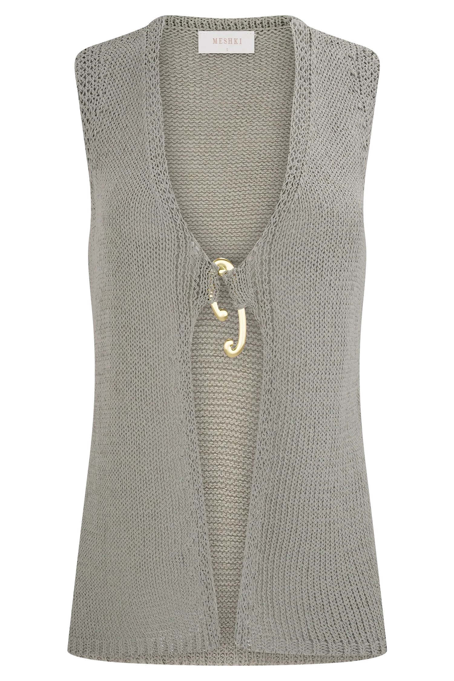 Malani Knit Top With Hardware - Sage