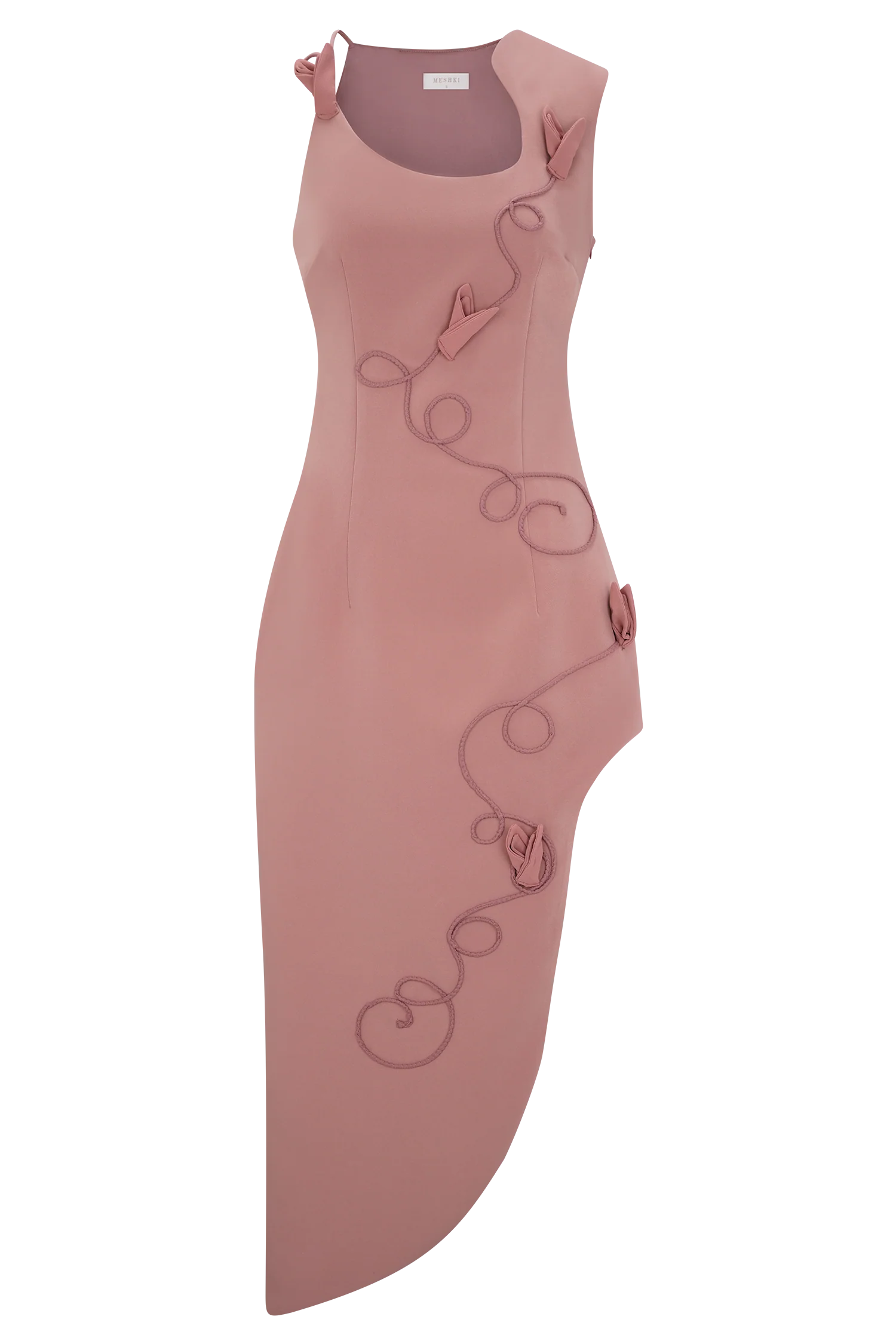 Virginia Suiting Embroidered Midi Dress - Burnt Rose