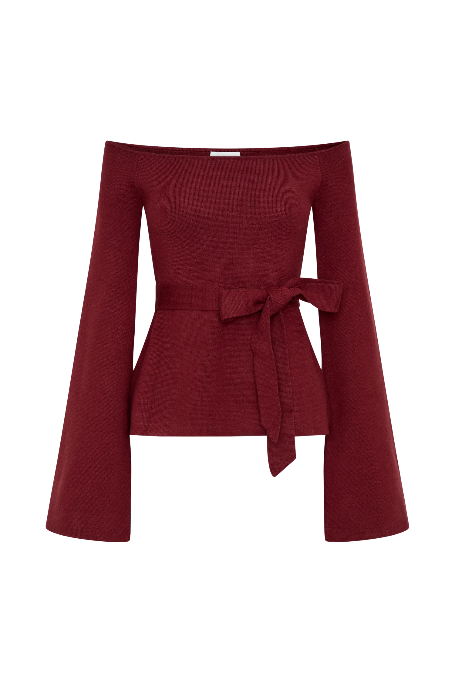 Kyle Off Shoulder Knit Top - Cherry Red