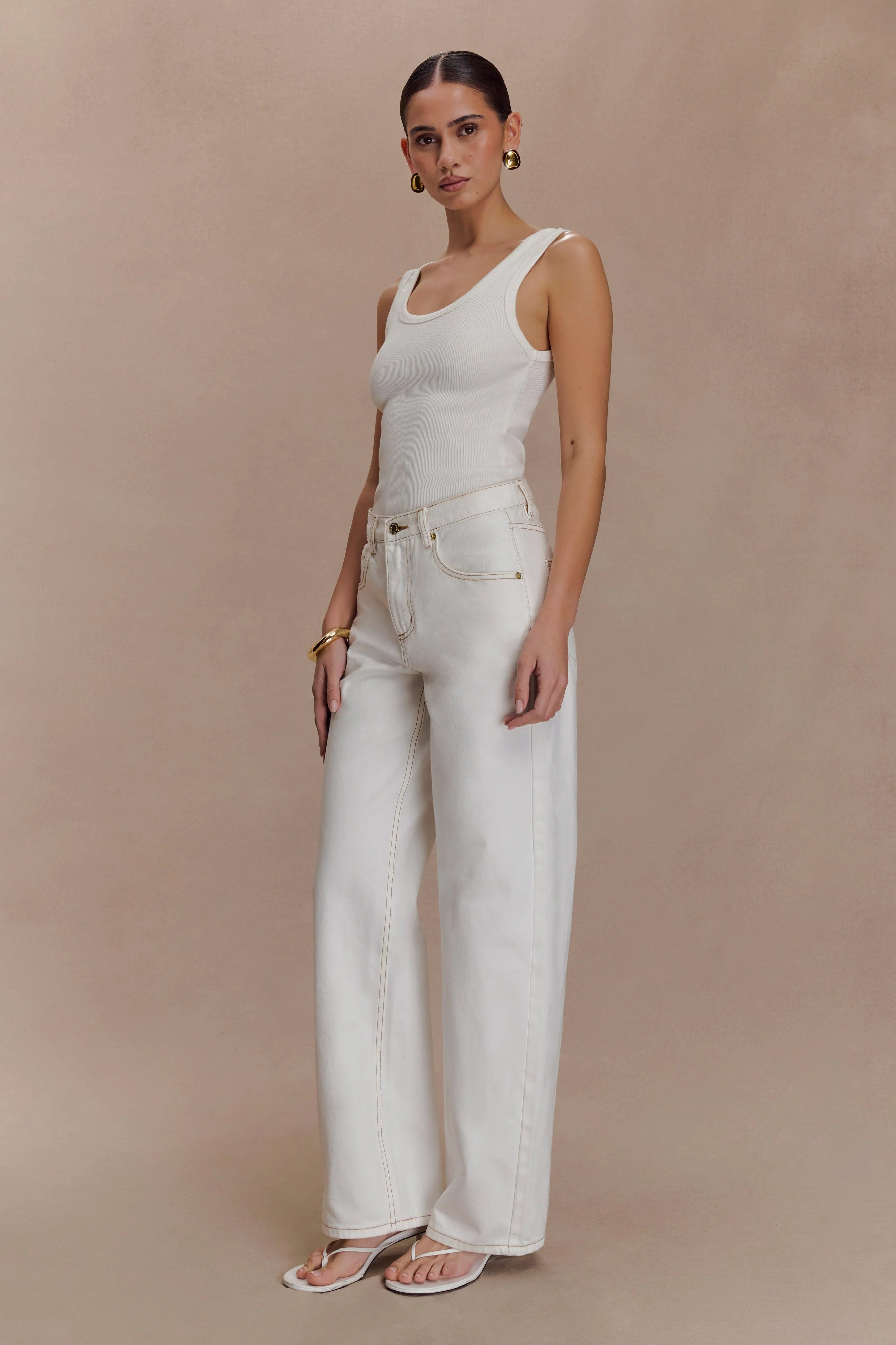 Maeva Scoop Tank Top - Ivory