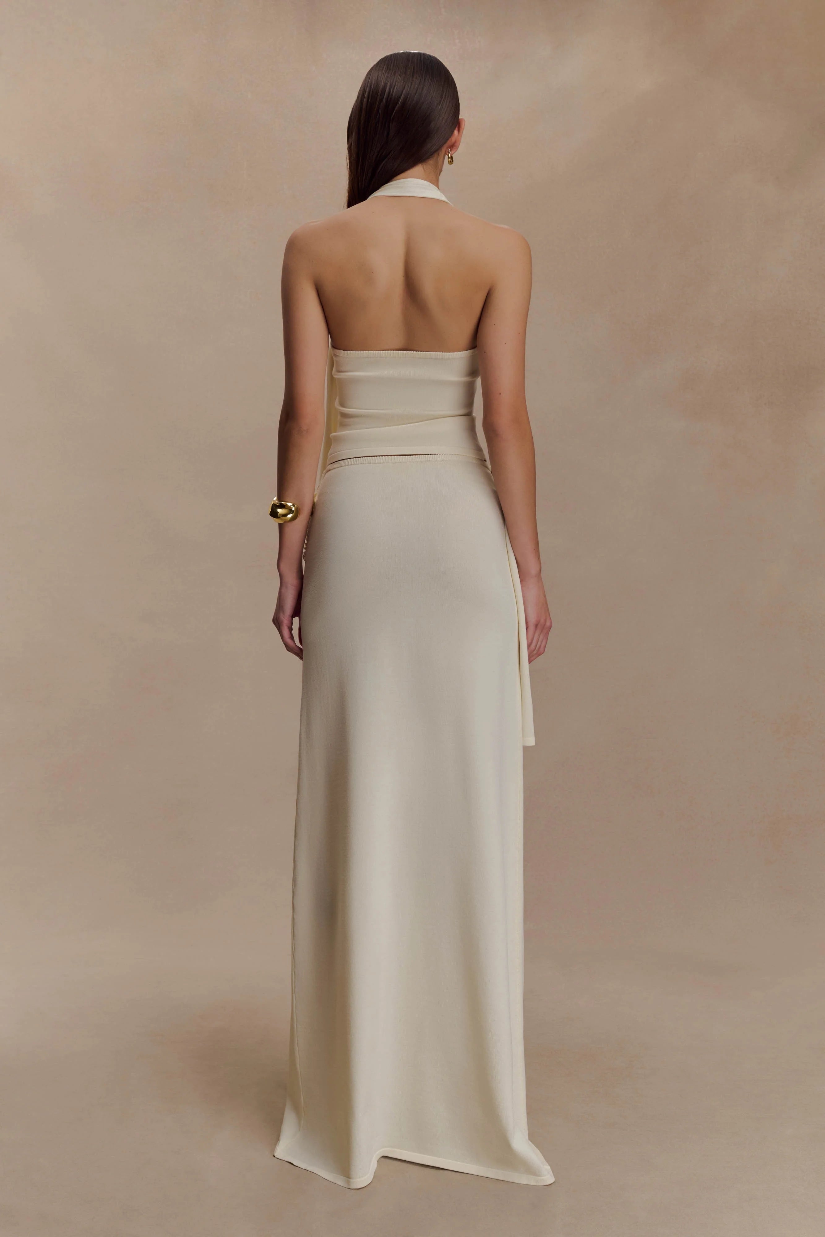 Bowie Low Rise Knit Maxi Skirt - Ivory