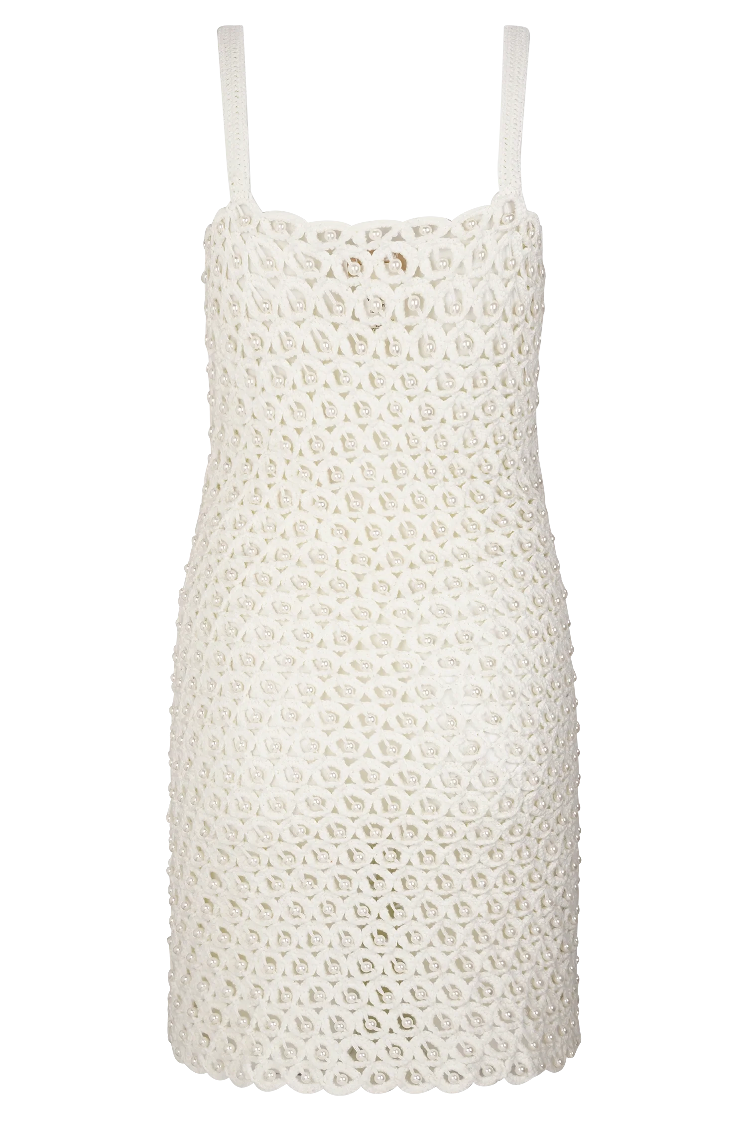 Vanessa Hand Crochet Pearl Mini Dress - Ivory