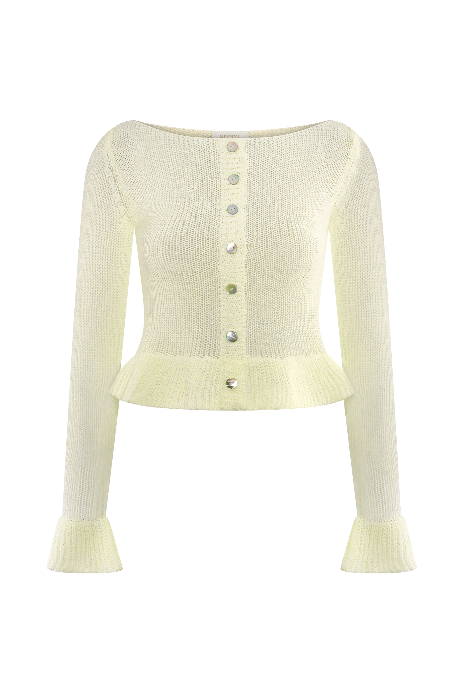 Eleanor Knit Frill Cardigan - White