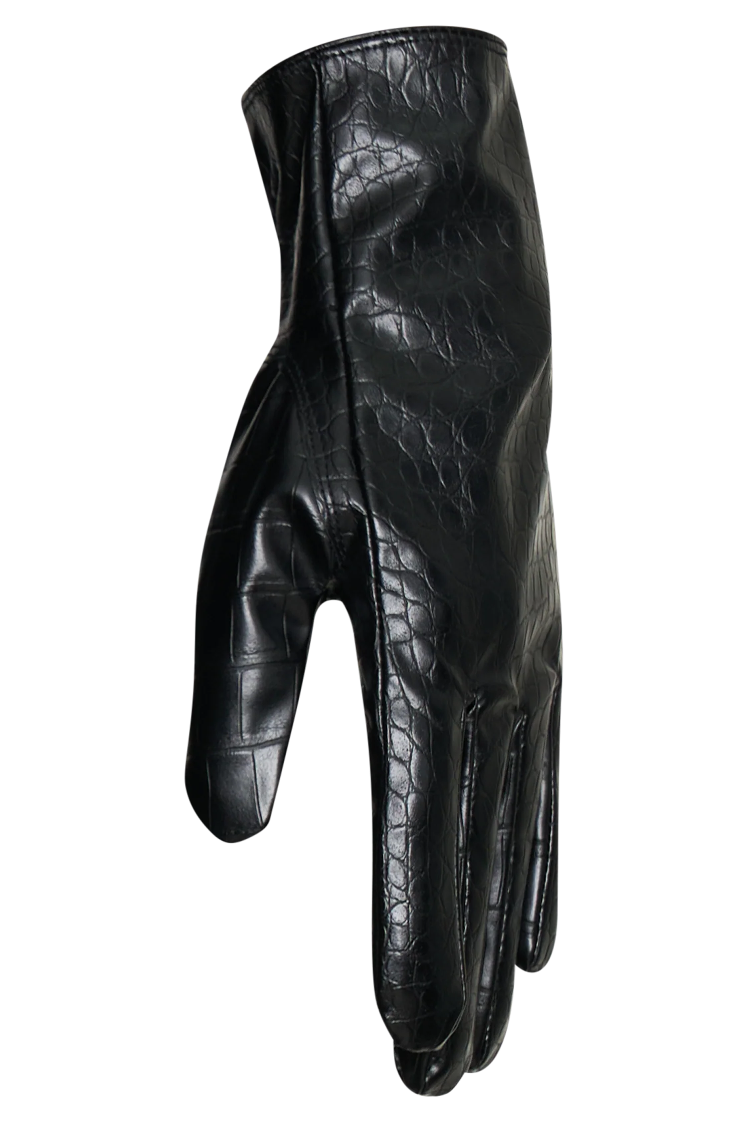 Atlas Faux Leather Crocodile Gloves - Black