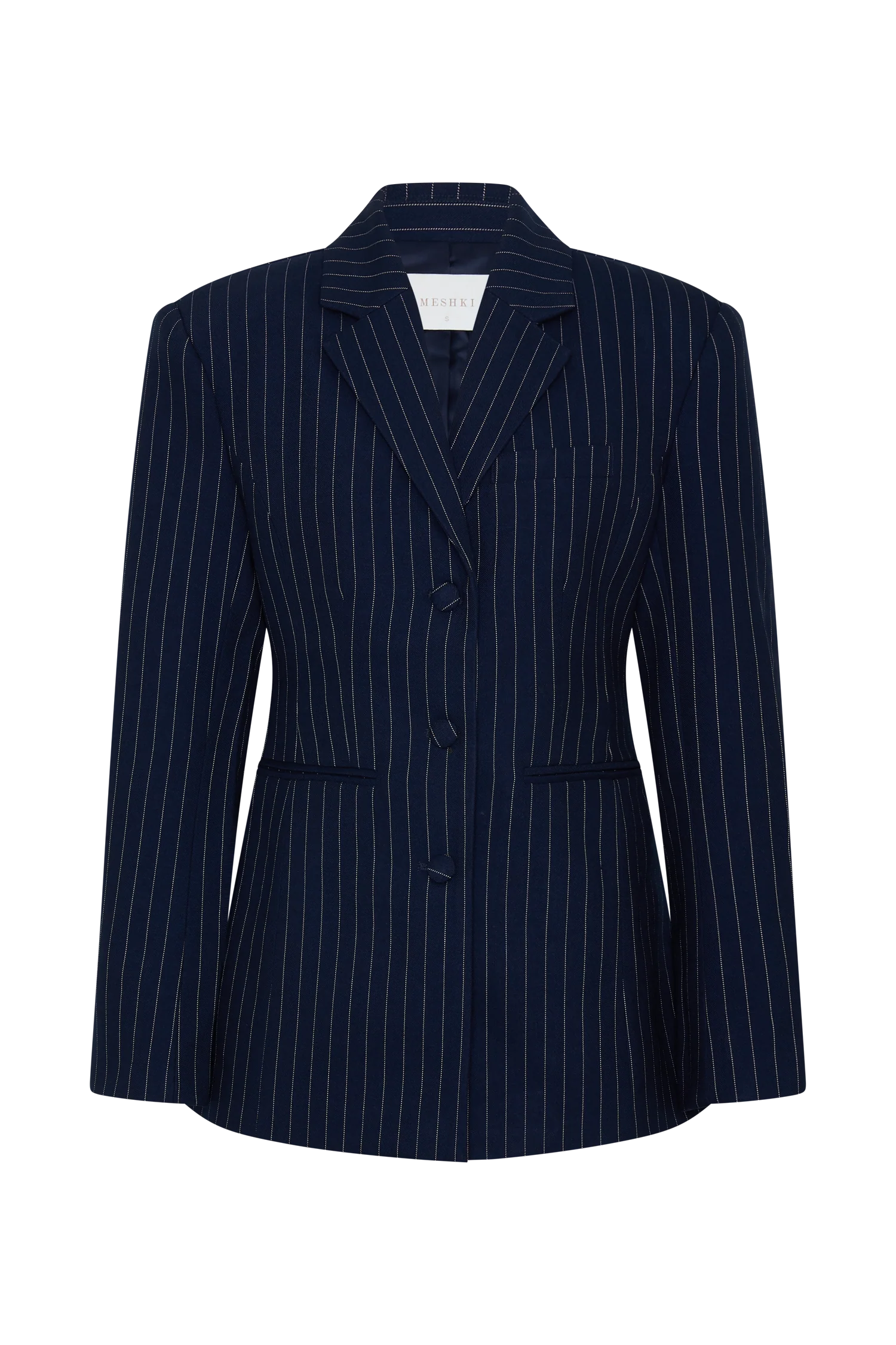 Bellamy Cinched Blazer - Navy Pinstripe