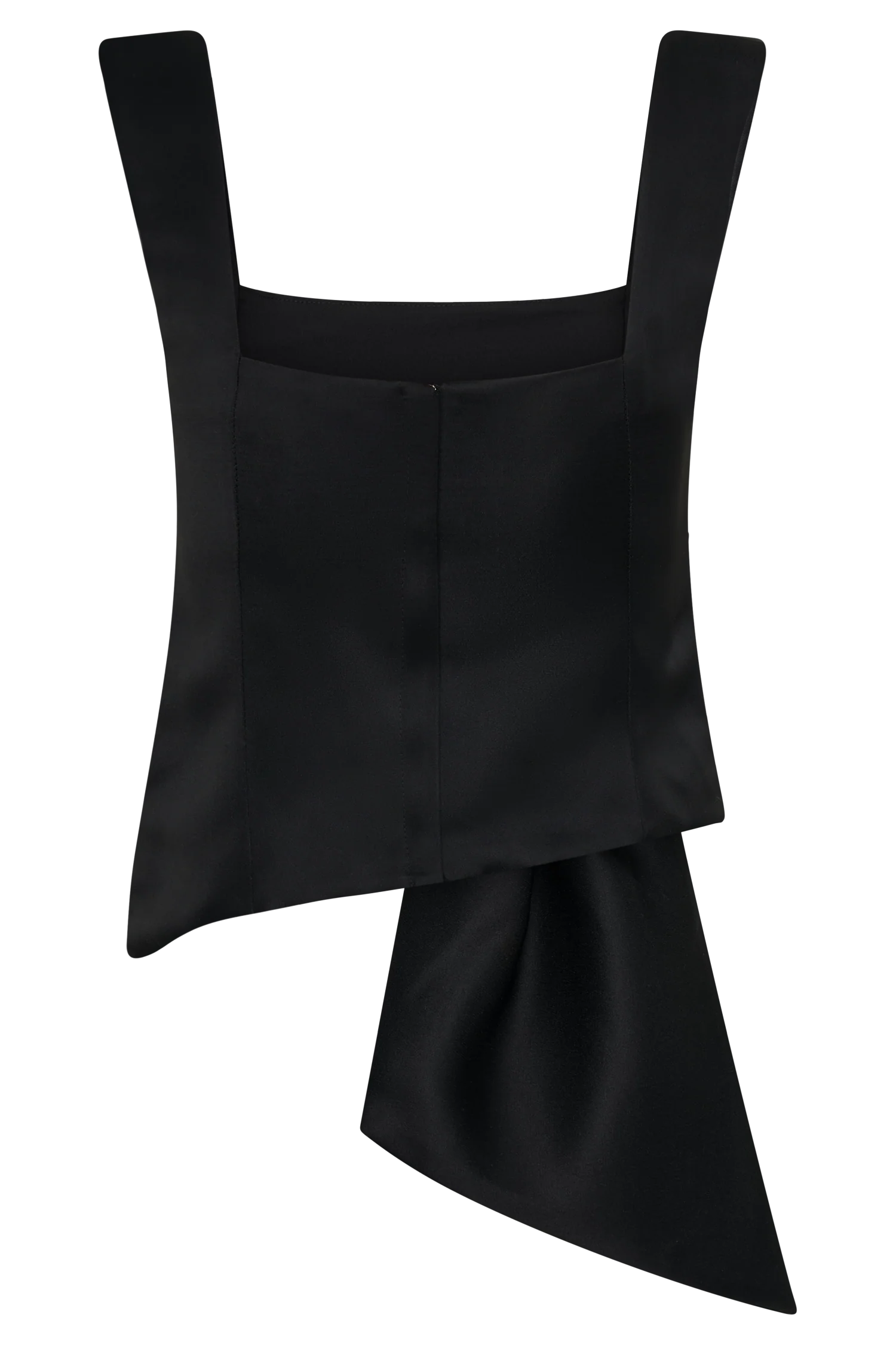Bryony Satin Structured Sleeveless Top - Black