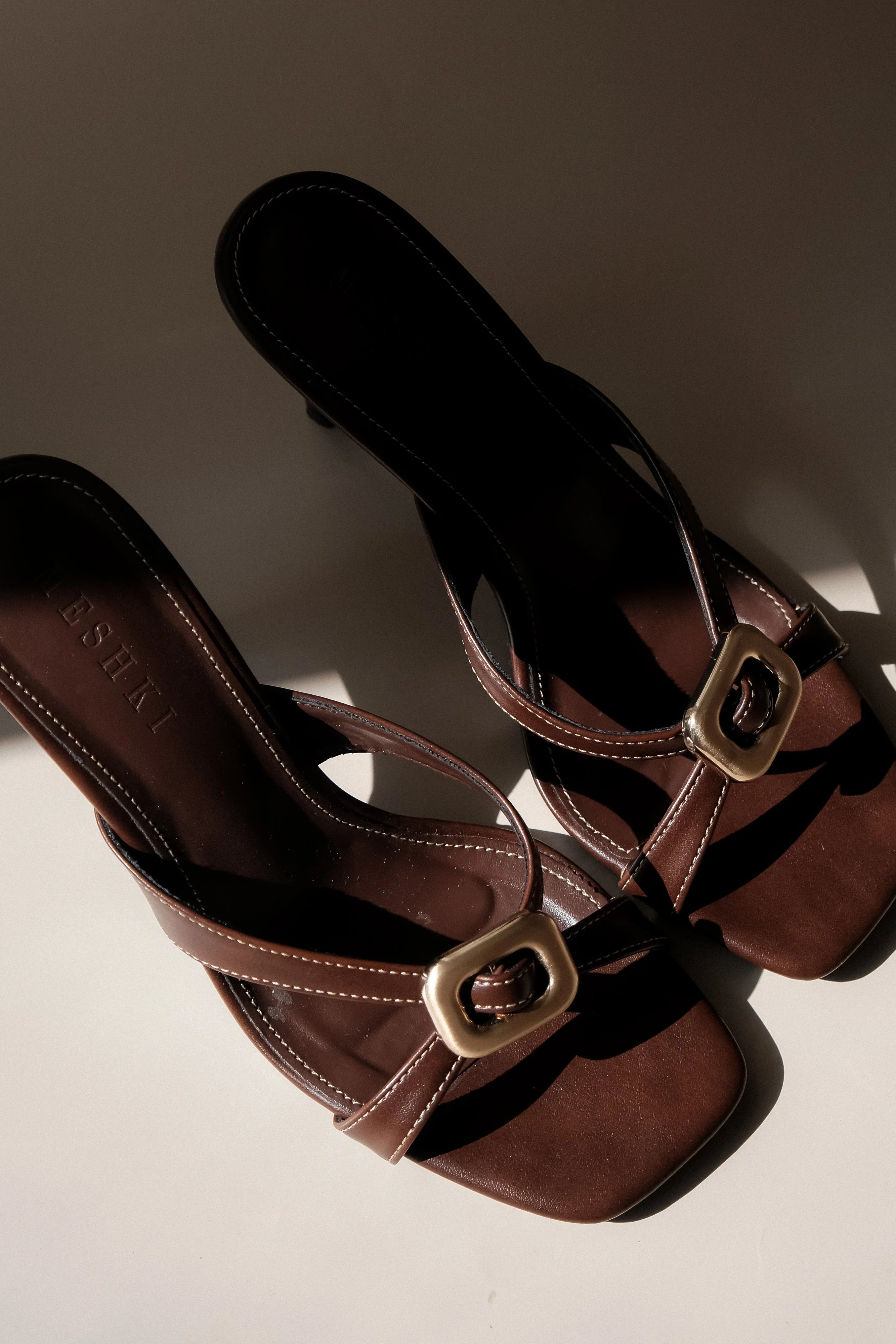Jodie High Heel With Hardware - Chocolate