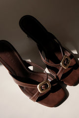 Jodie High Heel With Hardware - Chocolate