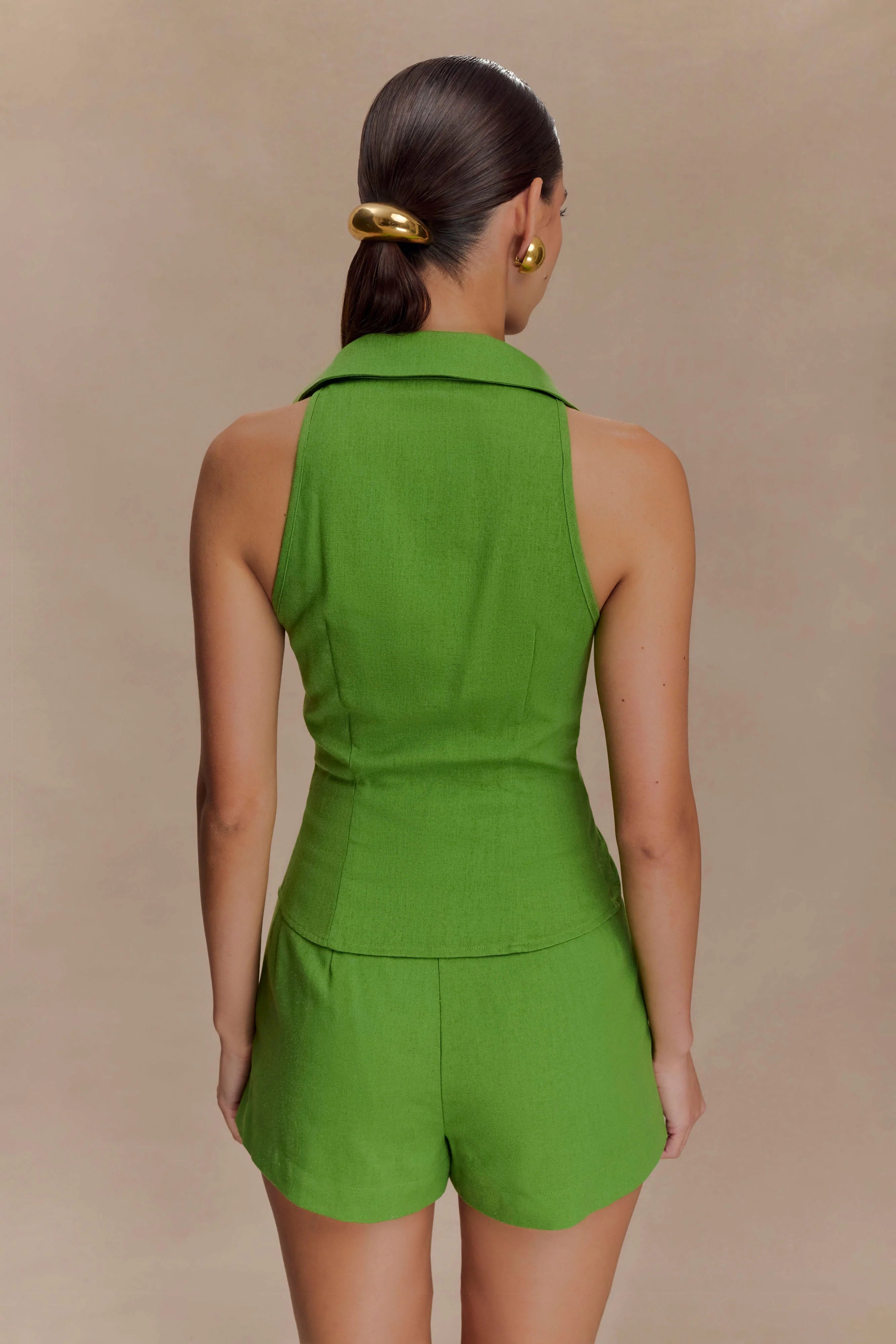 Scout Sleeveless Linen Shirt - Green