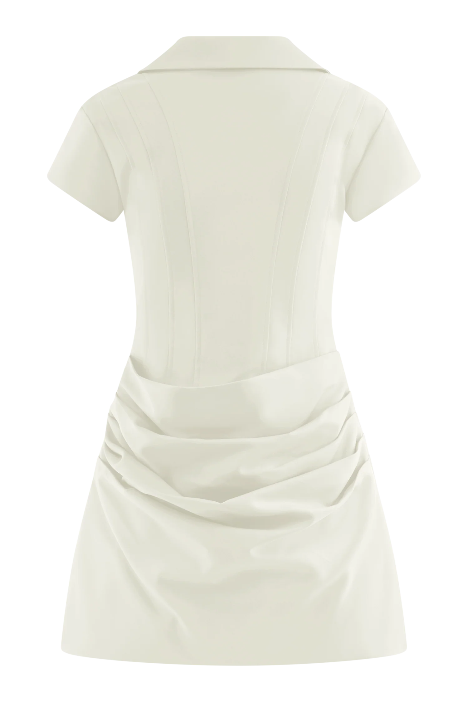 Tarryn Collared Cotton Mini Dress - White