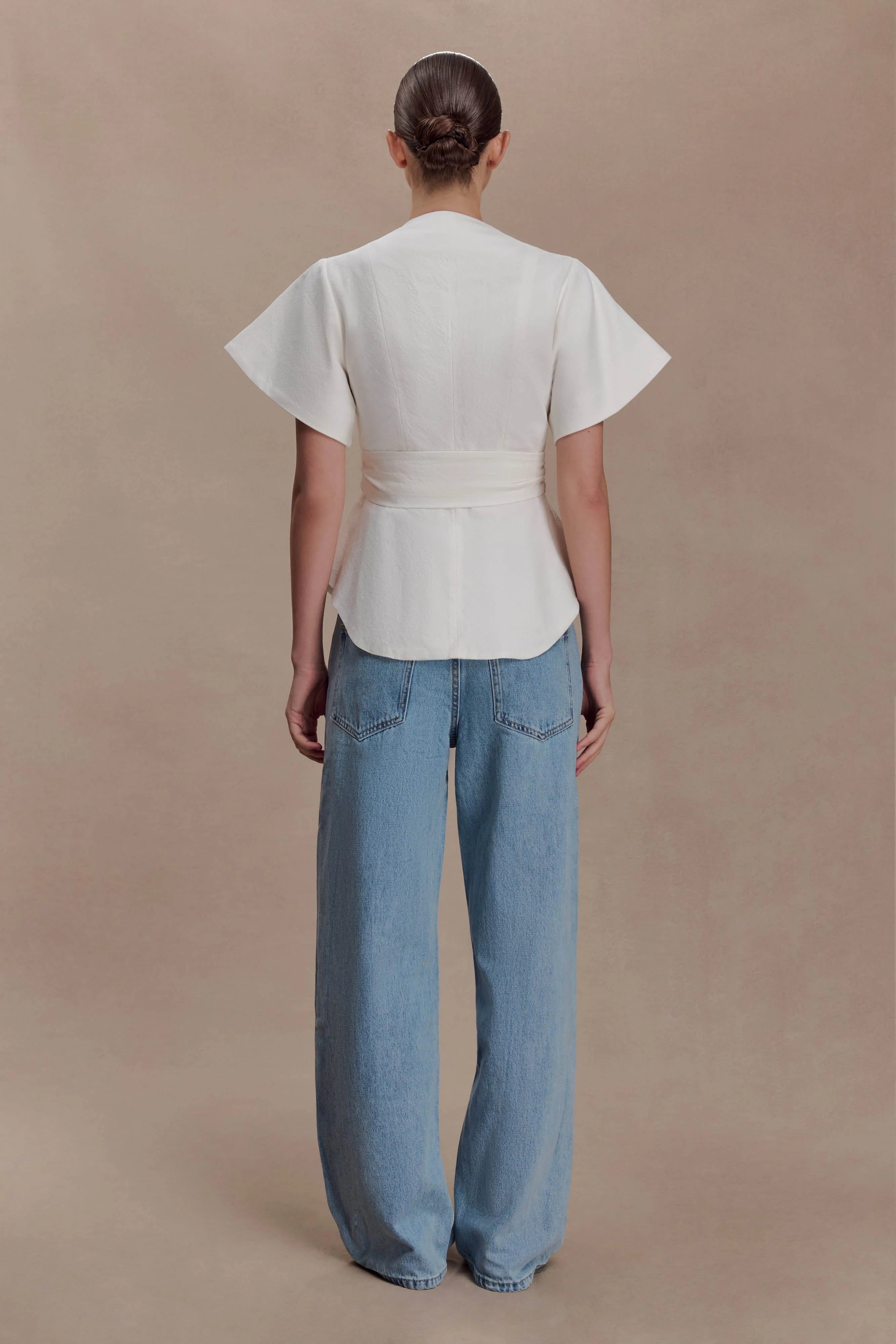 Liberty Cotton Shortsleeve Top - White