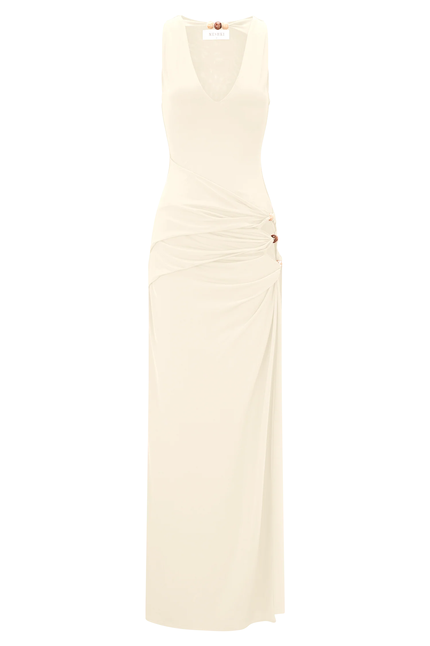 Kaiden Slinky Beaded Maxi Dress - Ivory