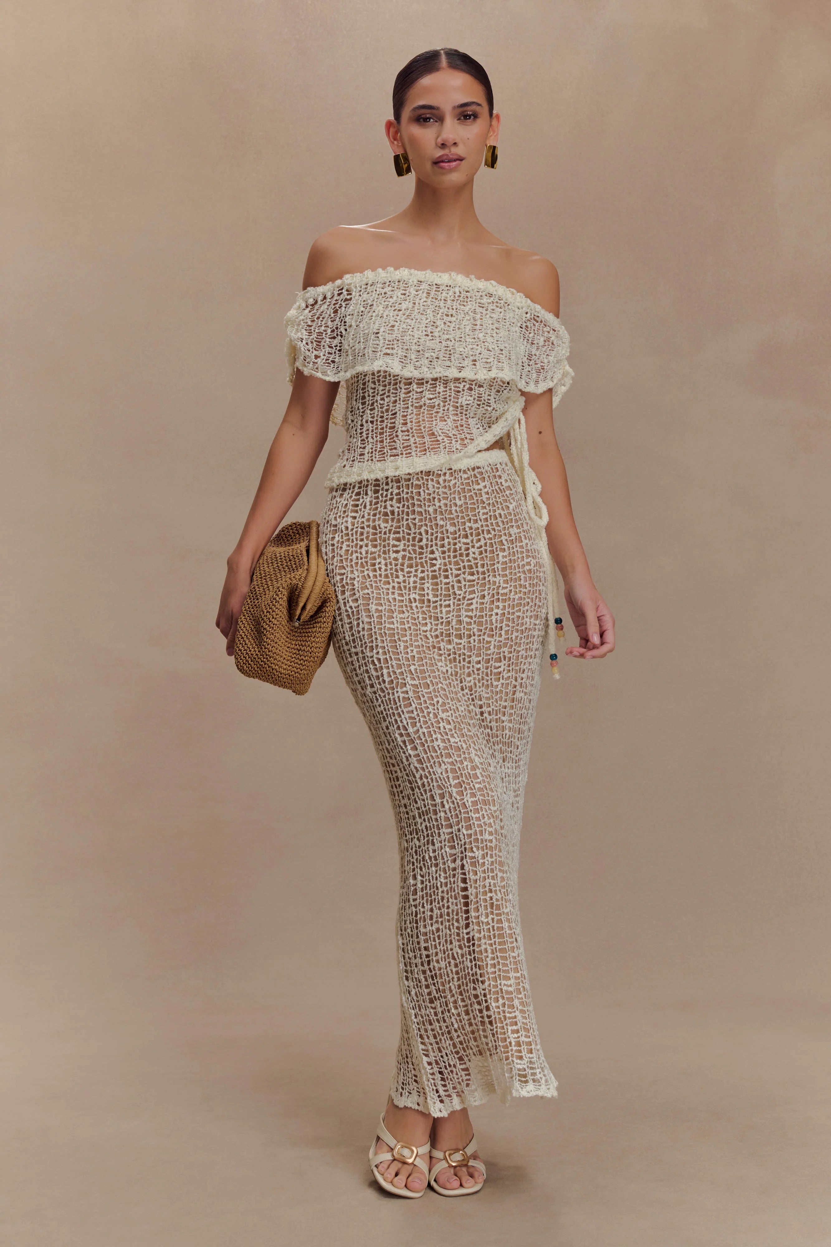 Cordelia Off Shoulder Knit Top - Ivory