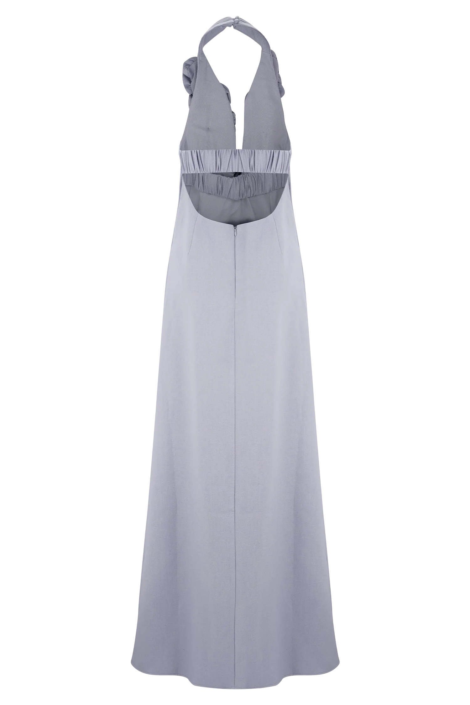 Carolyn Linen Bubble Maxi Dress - Misty Blue