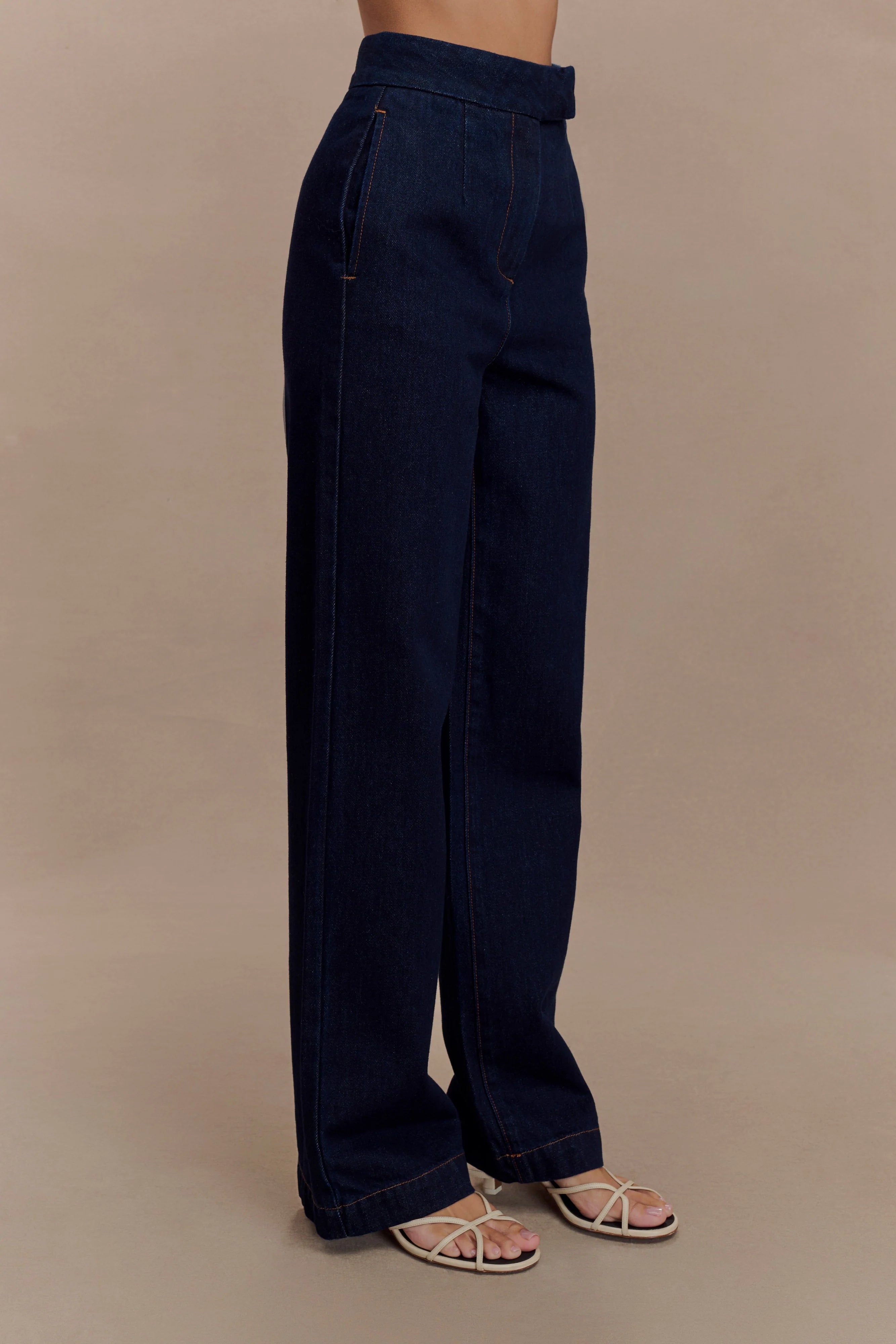 Rayne Wide Leg Denim Jeans - Indigo Blue