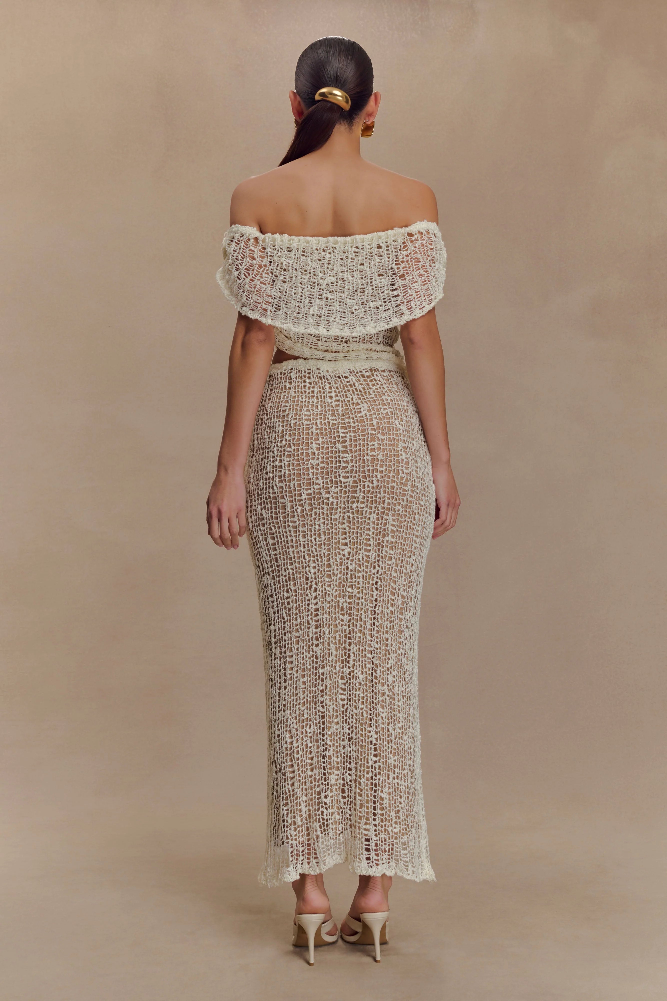 Cordelia Off Shoulder Knit Top - Ivory
